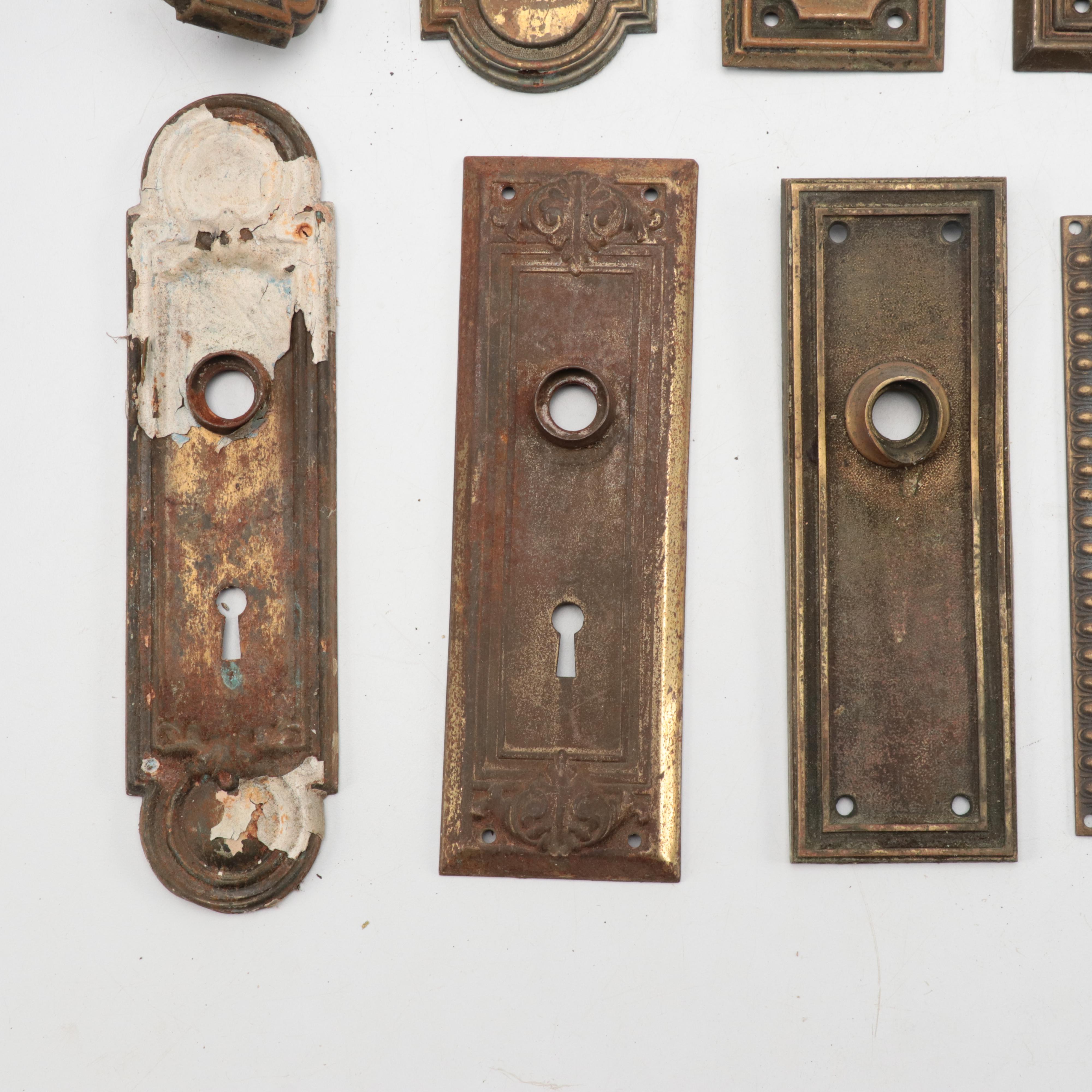 Victorian Pressed Metal Interior Door Backplates and Privacy Plates