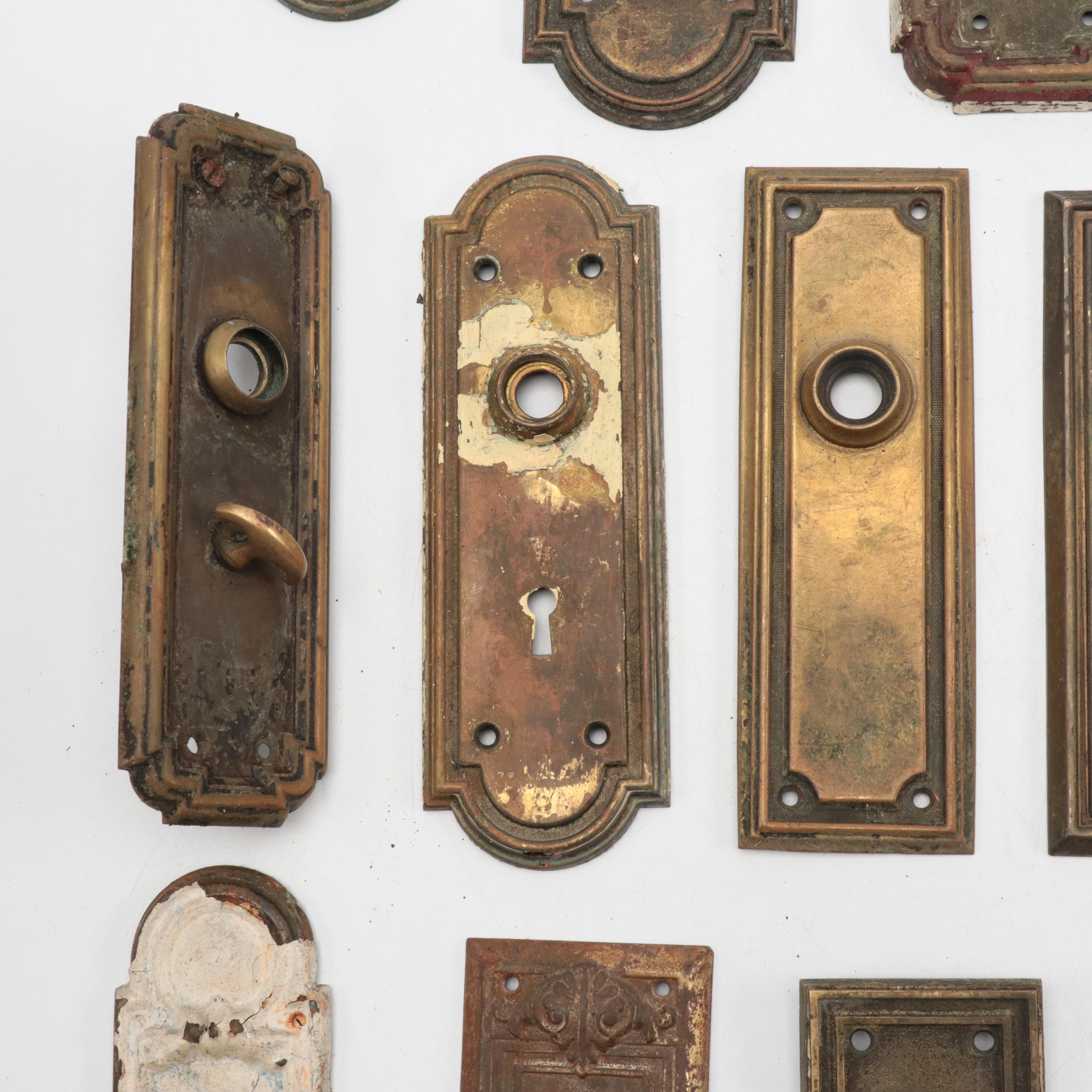 Victorian Pressed Metal Interior Door Backplates and Privacy Plates