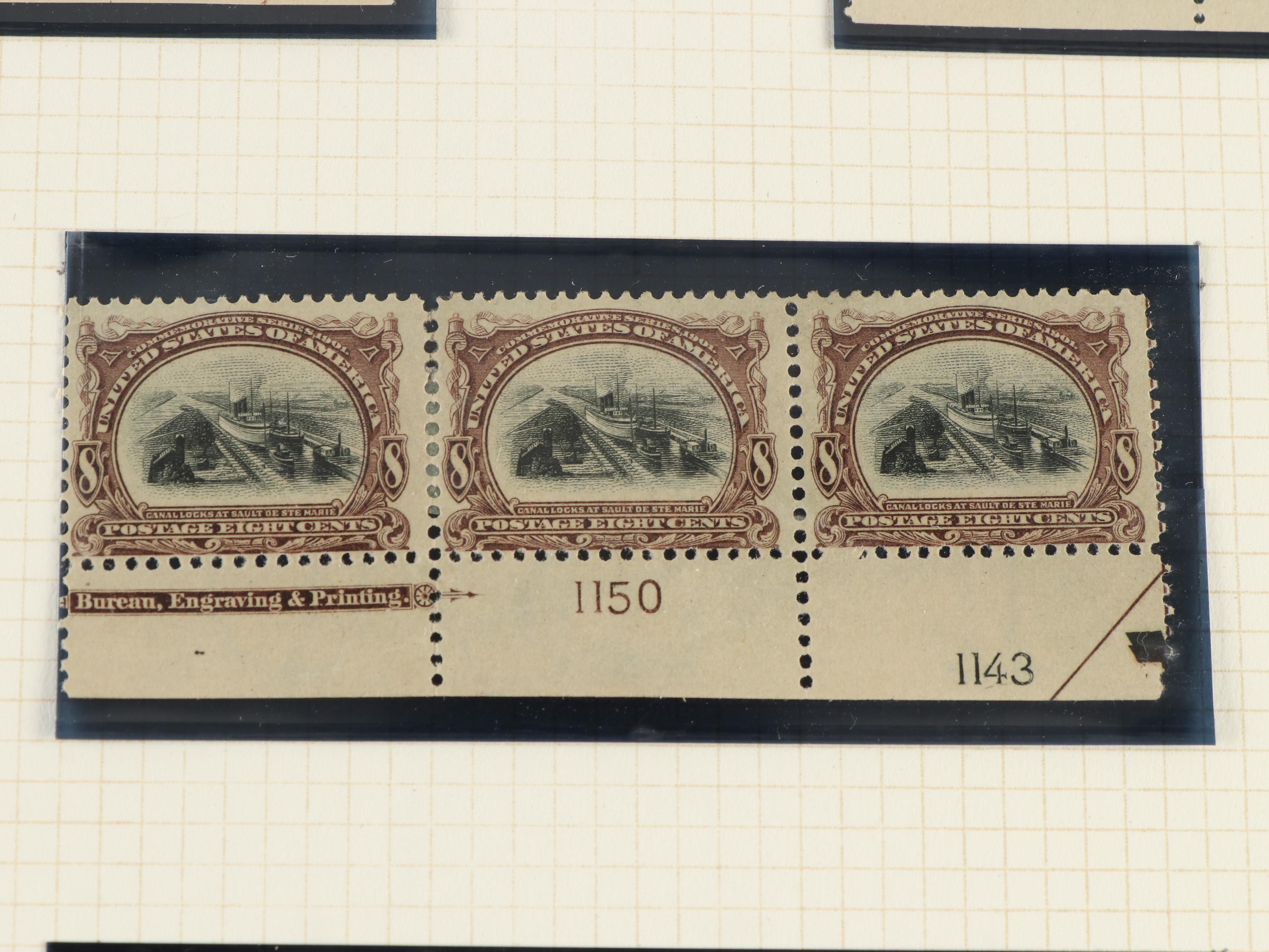 Large Album of U.S. Postage Stamp Plate Blocks, 1900s to 1970s