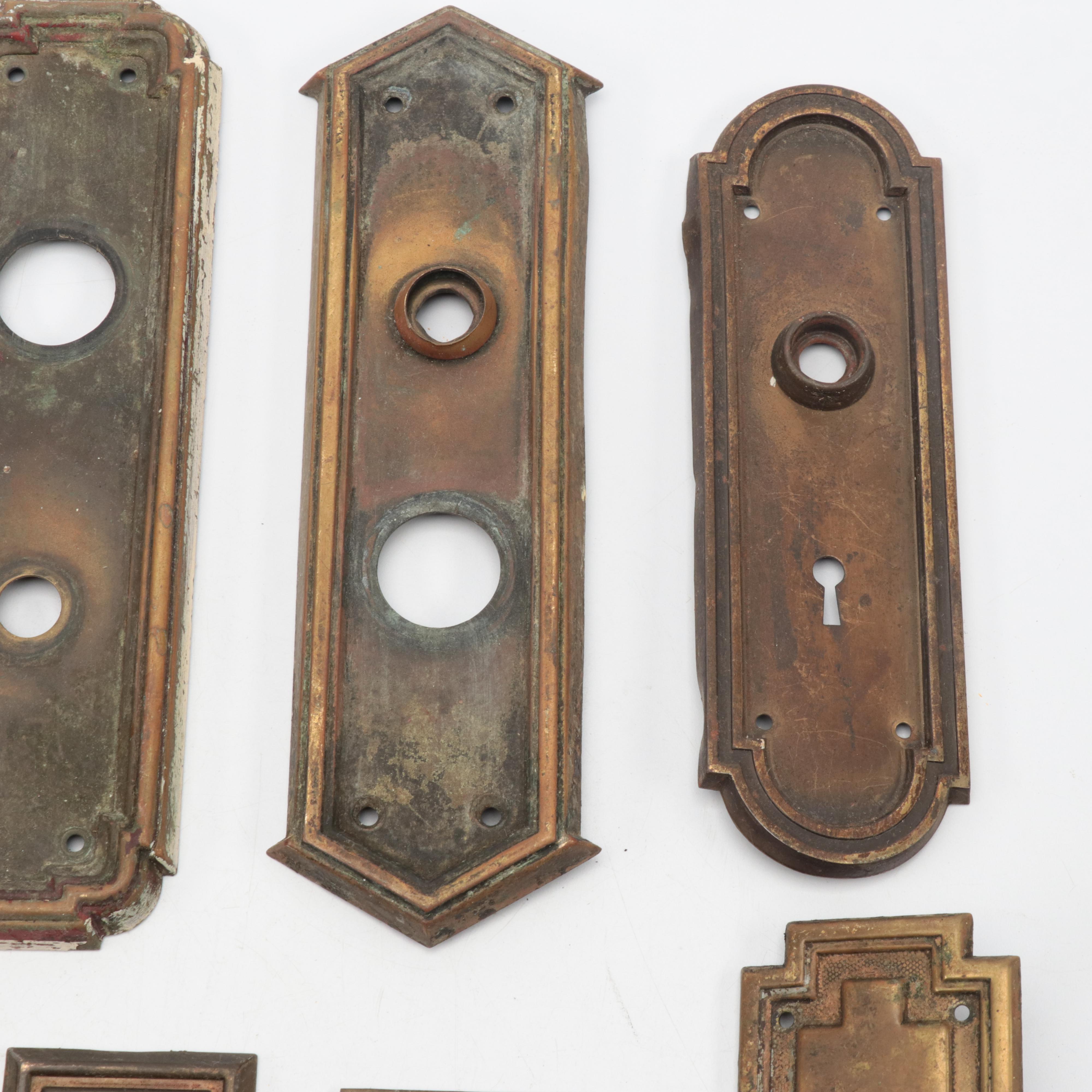 Victorian Pressed Metal Interior Door Backplates and Privacy Plates