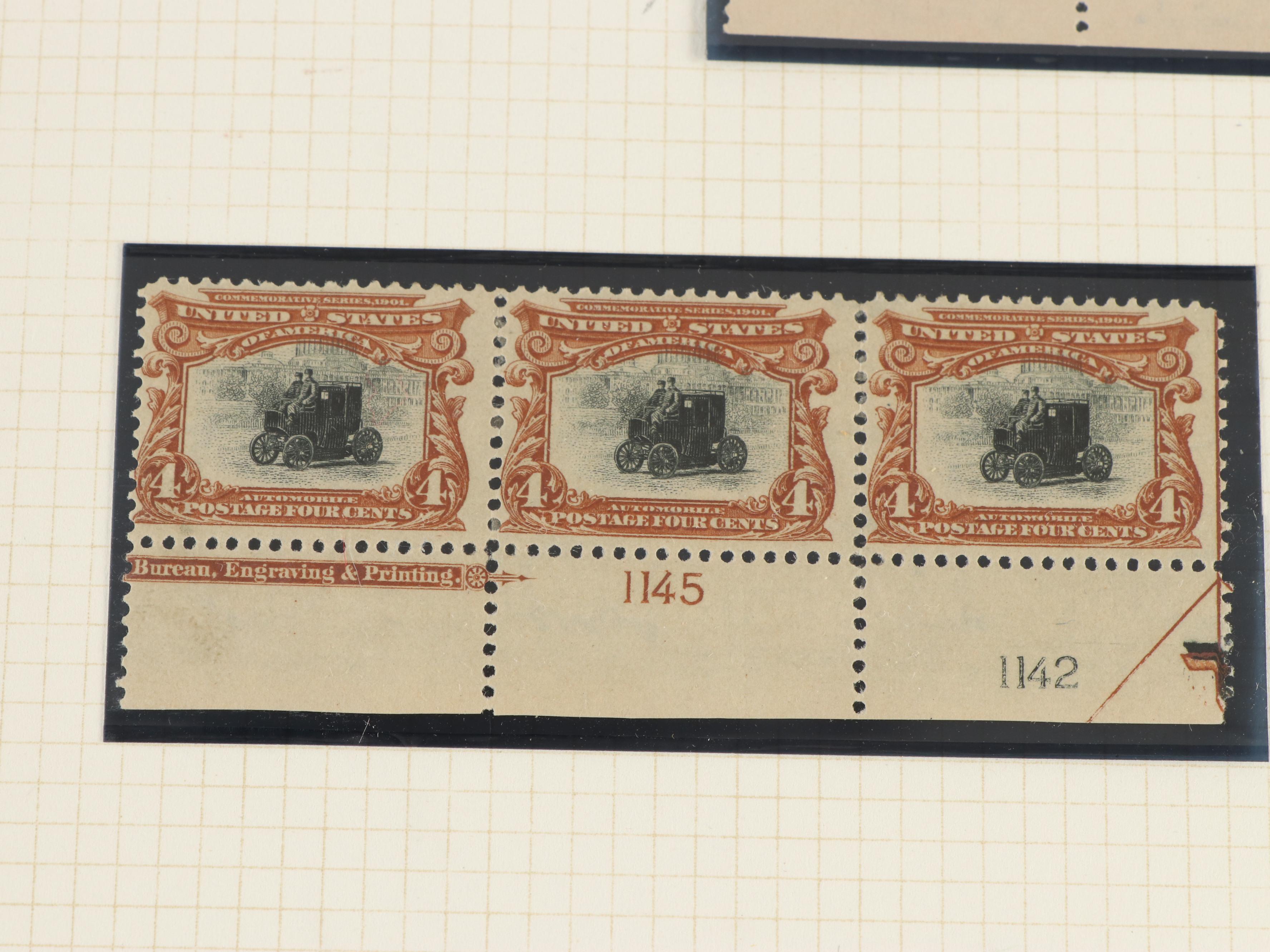 Large Album of U.S. Postage Stamp Plate Blocks, 1900s to 1970s