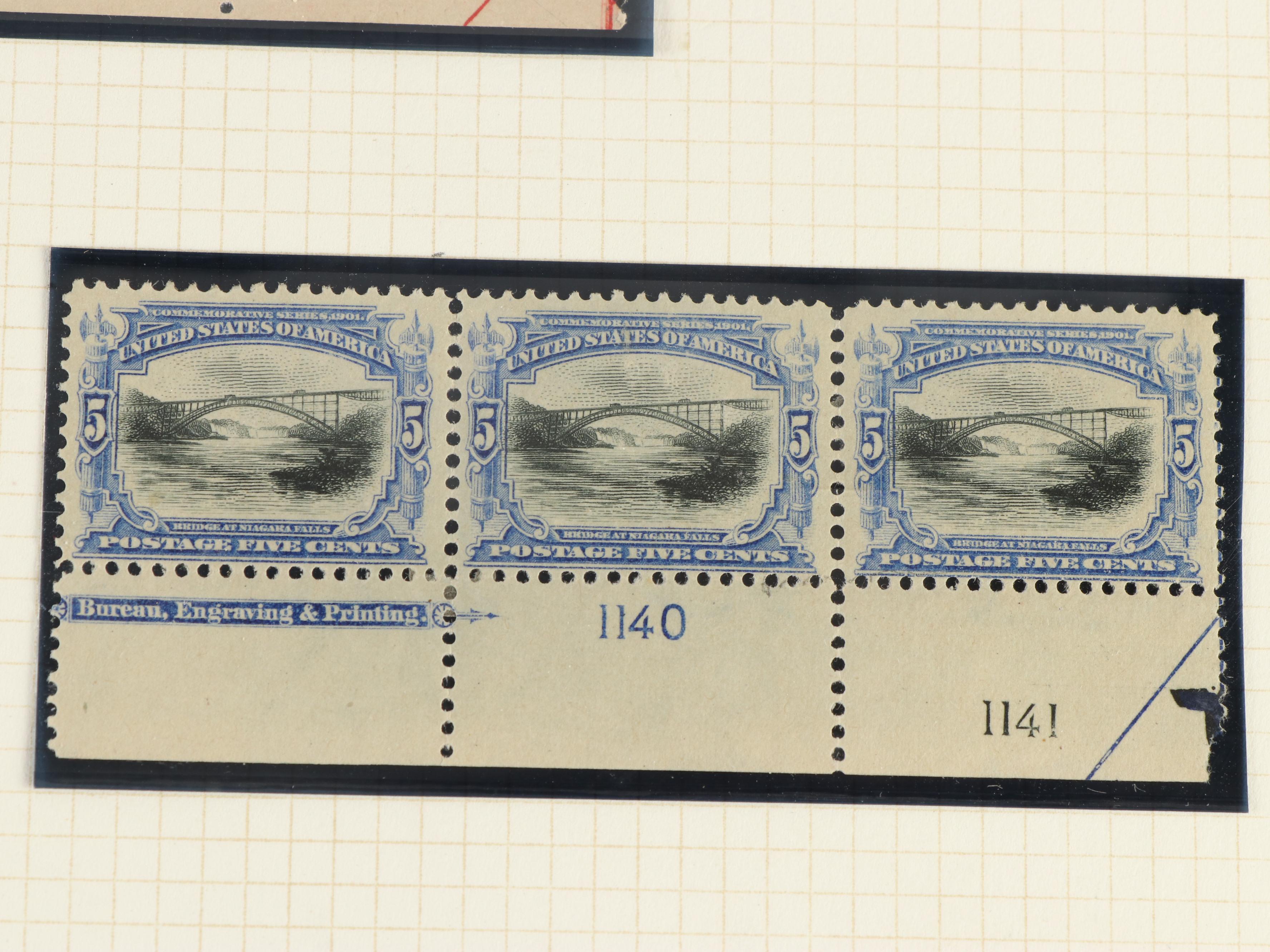 Large Album of U.S. Postage Stamp Plate Blocks, 1900s to 1970s