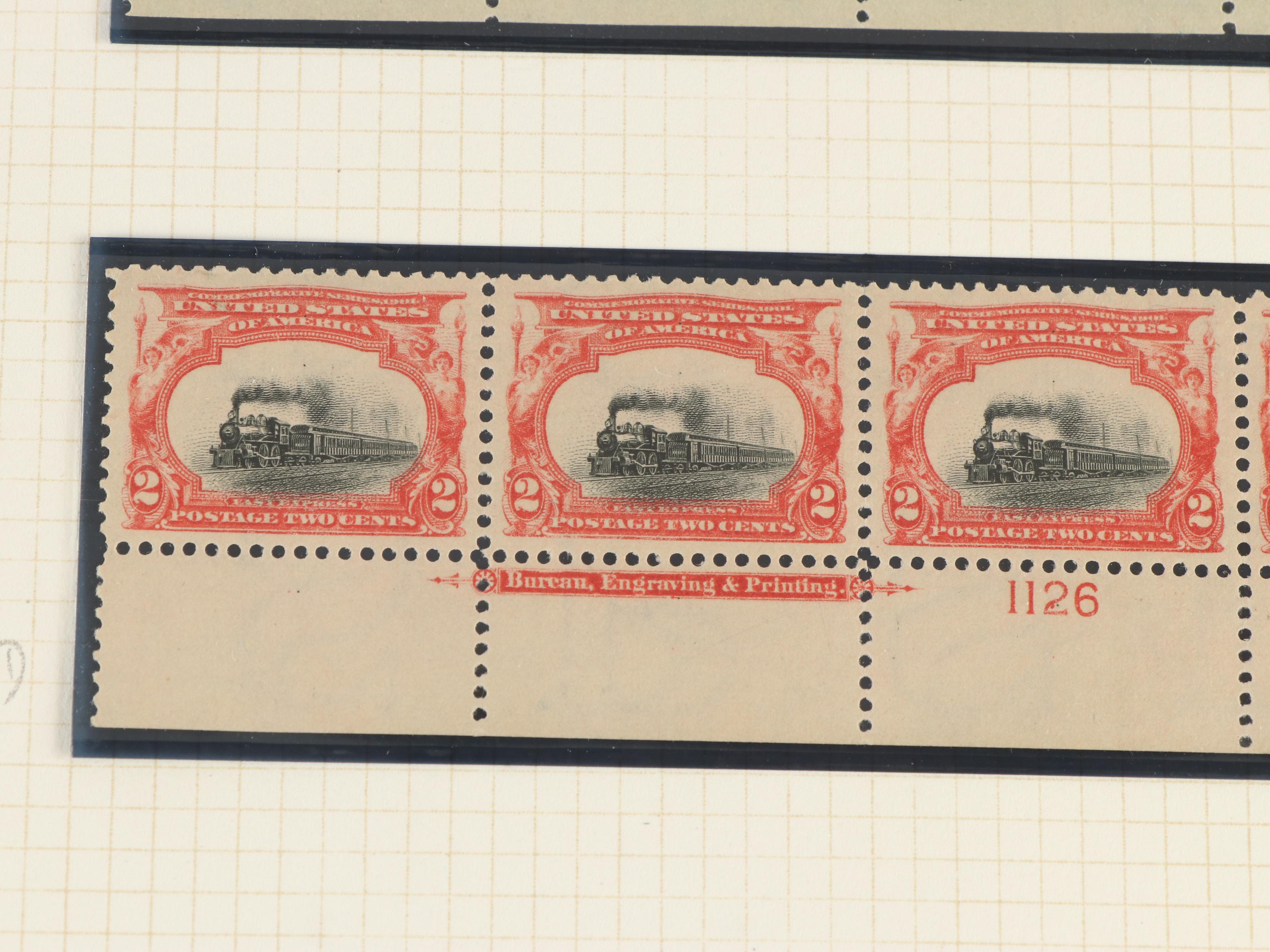 Large Album of U.S. Postage Stamp Plate Blocks, 1900s to 1970s