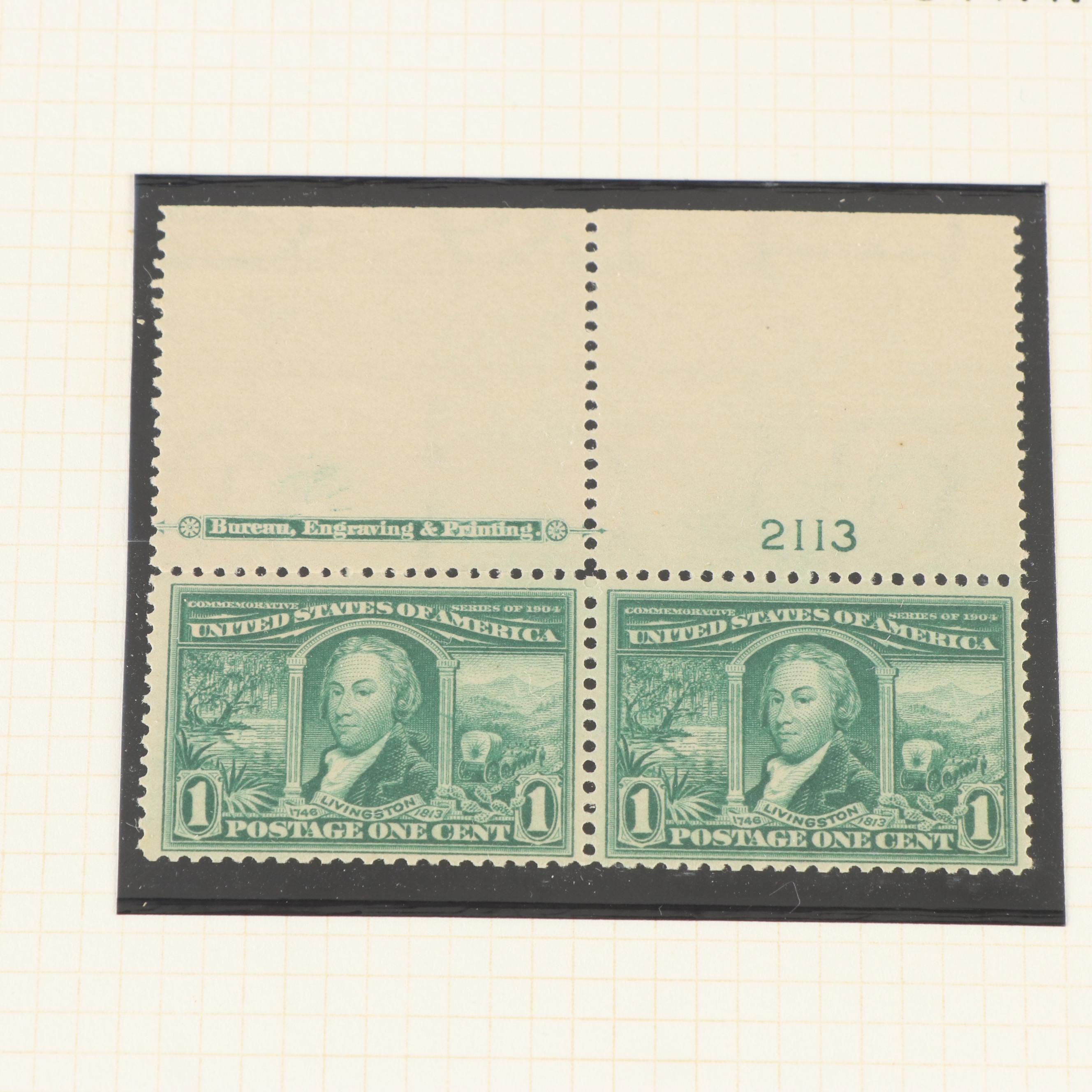 Large Album of U.S. Postage Stamp Plate Blocks, 1900s to 1970s