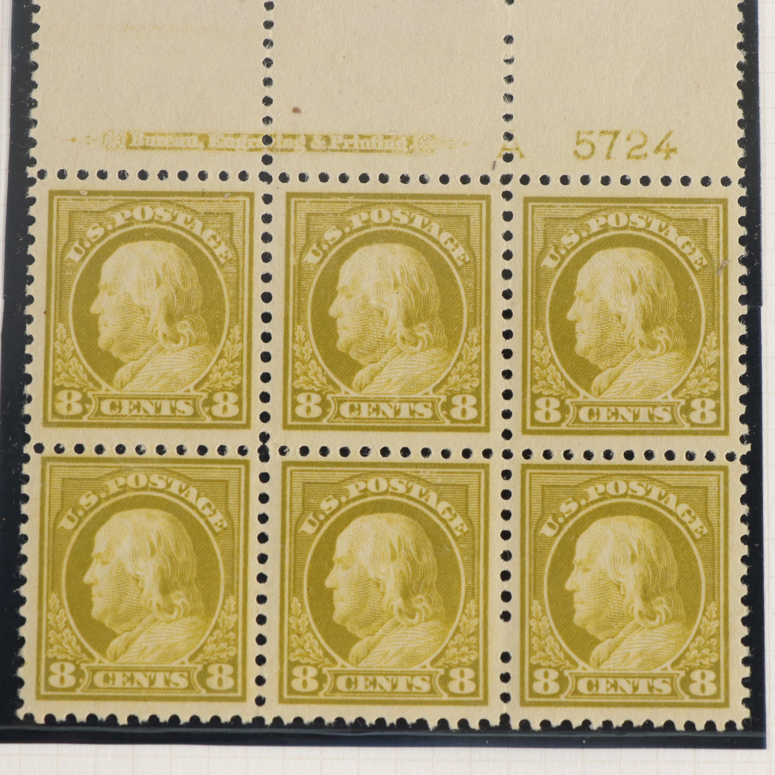 Large Album of U.S. Postage Stamp Plate Blocks, 1900s to 1970s
