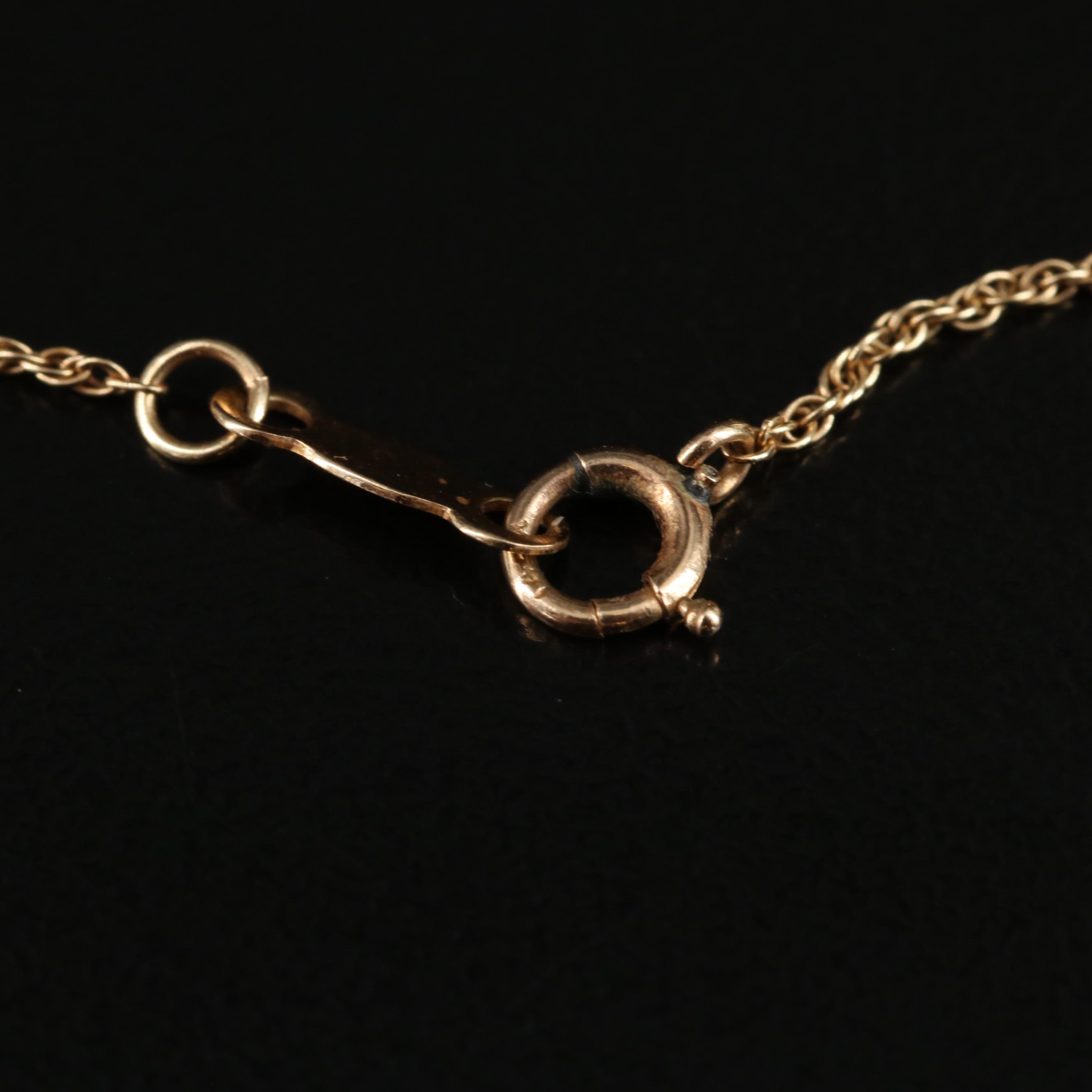 14K Circle Locket Necklace with Platinum Accent