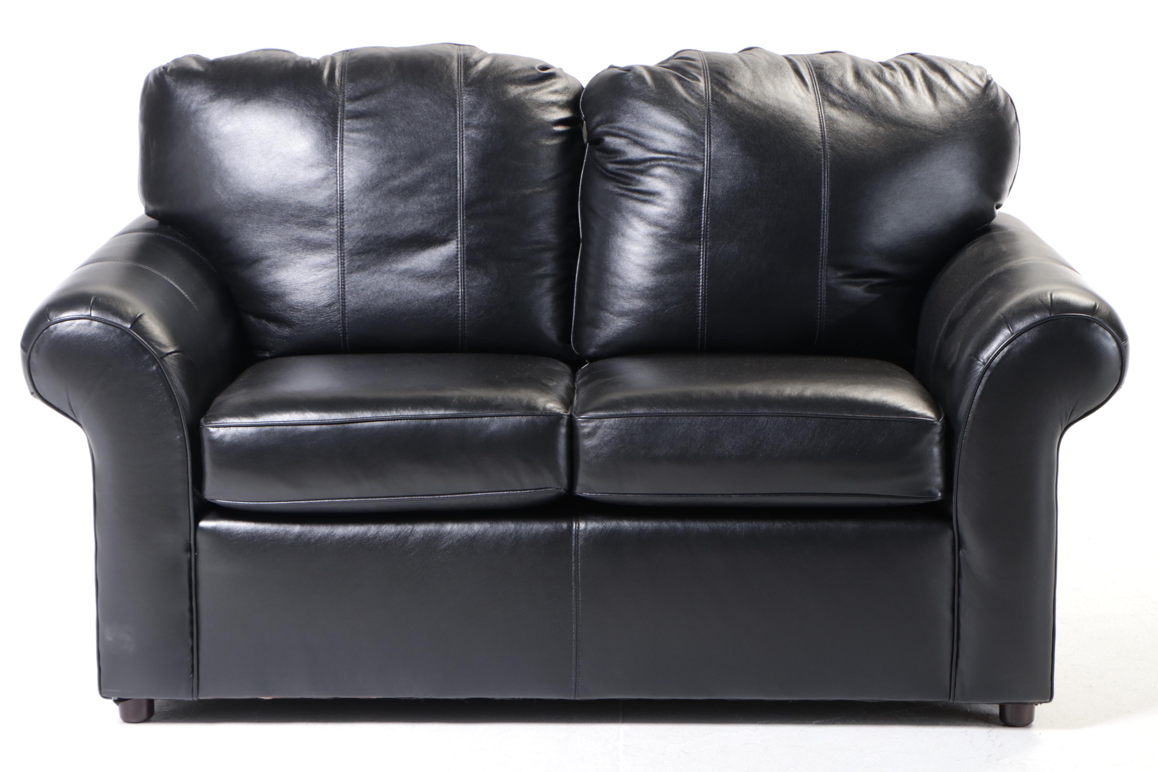 England, Inc. Leather-Upholstered Loveseat Sofa