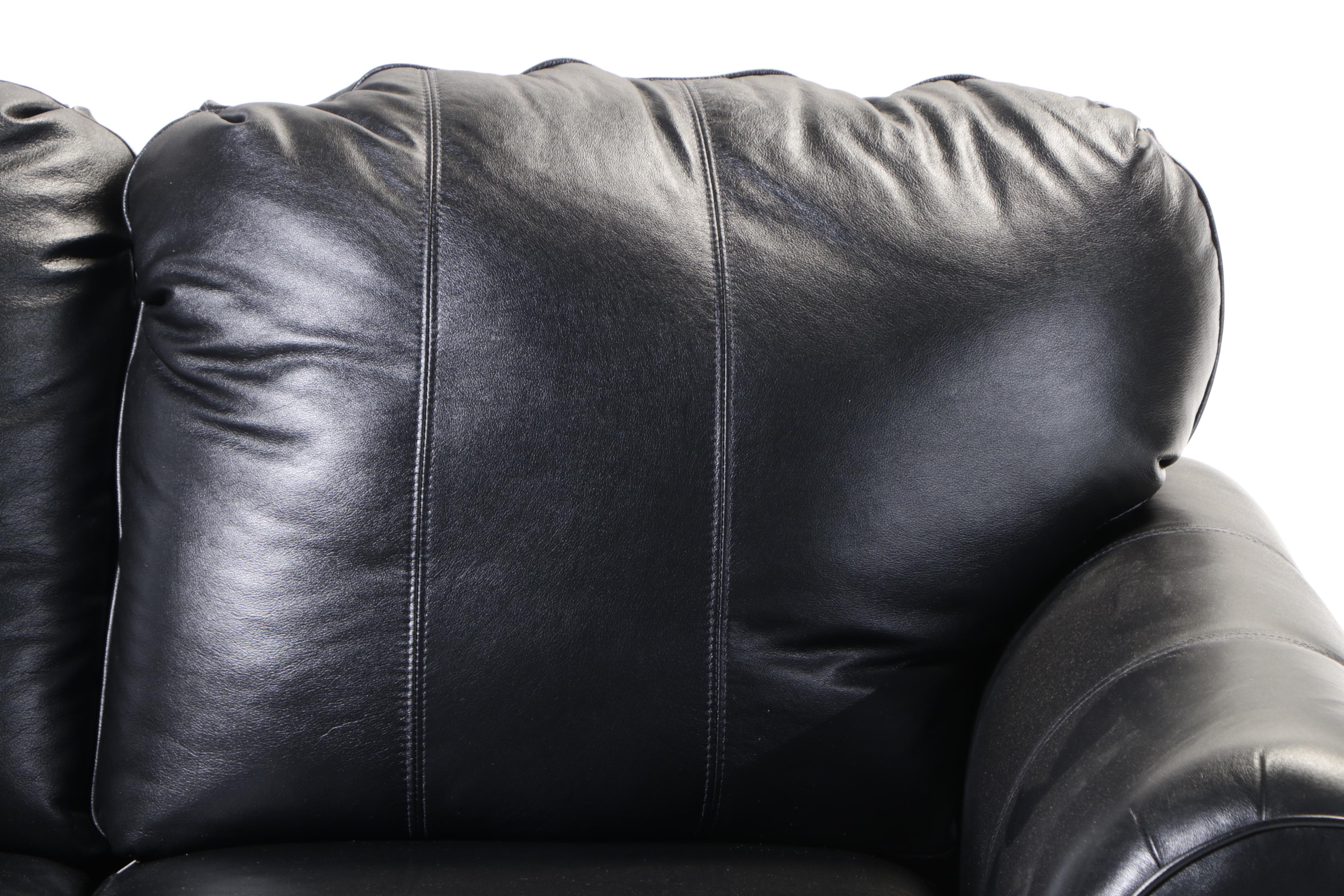 England, Inc. Leather-Upholstered Loveseat Sofa