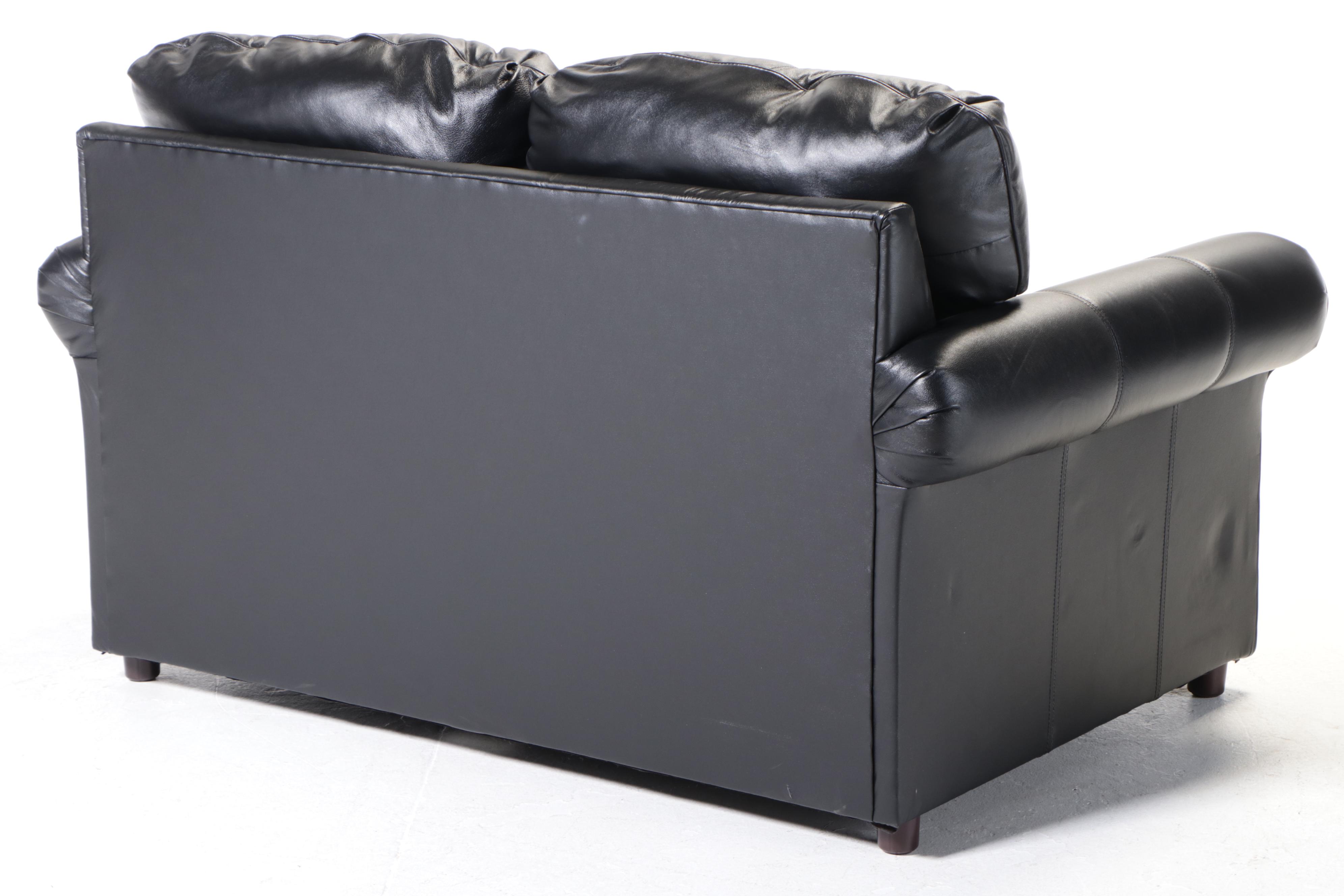 England, Inc. Leather-Upholstered Loveseat Sofa