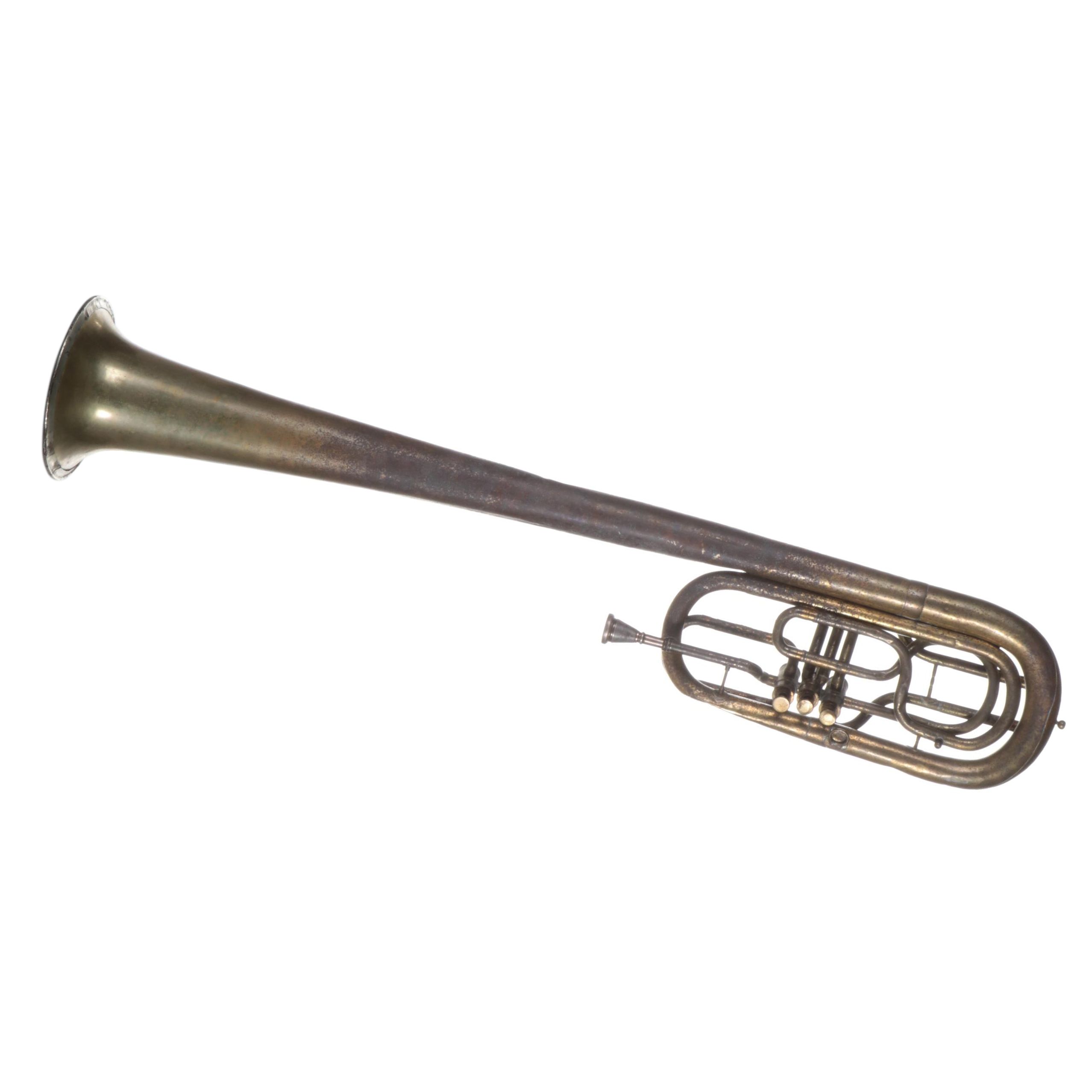 Over The Shoulder Brass Saxhorn, Possibly Isaac Fiske, 19th Century