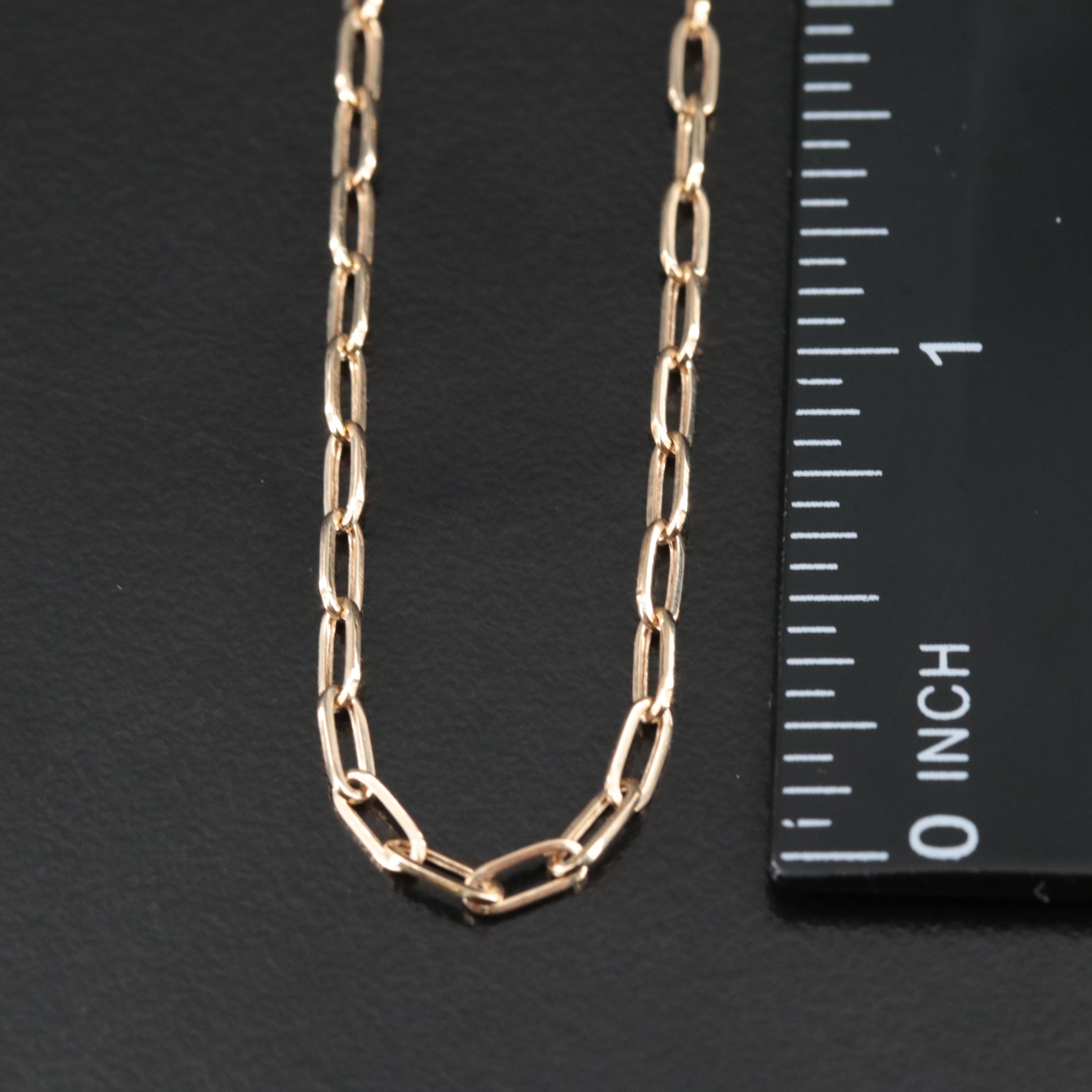 14K Paper Clip Chain Necklace EBTH