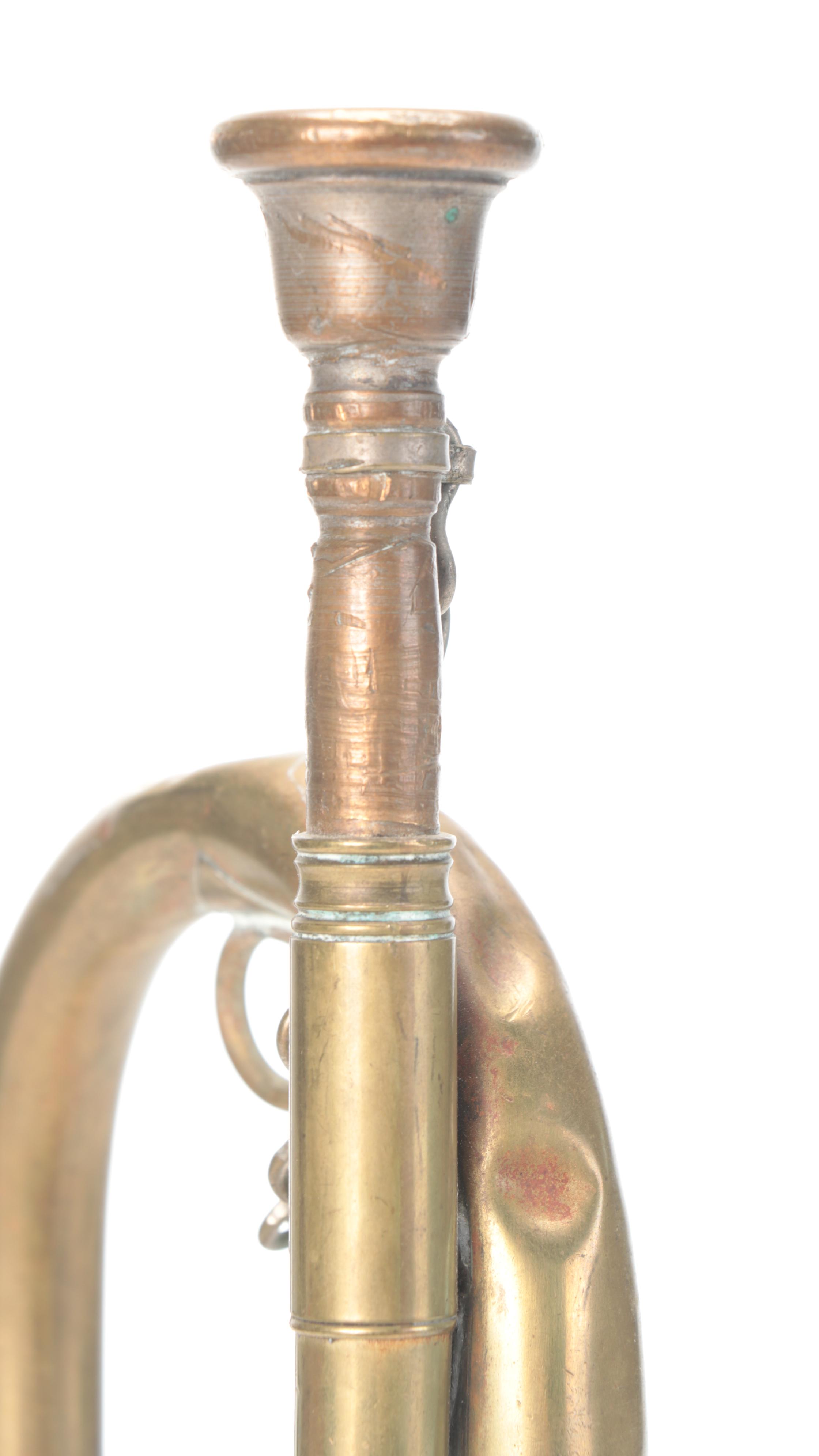 WWI U.S. Navy Bugle with Weymann Keystone State G/D Tenor Bugle