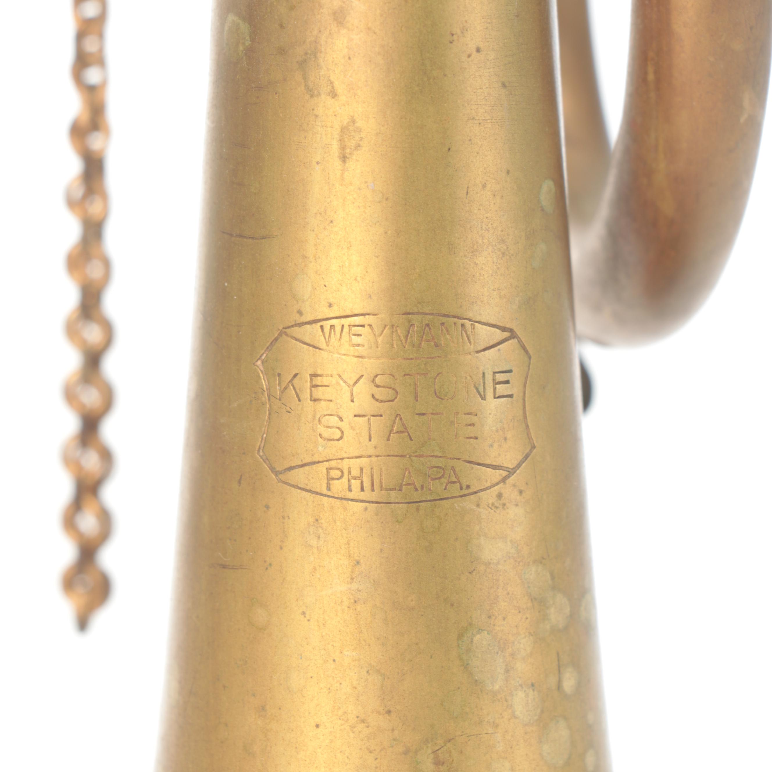 WWI U.S. Navy Bugle with Weymann Keystone State G/D Tenor Bugle