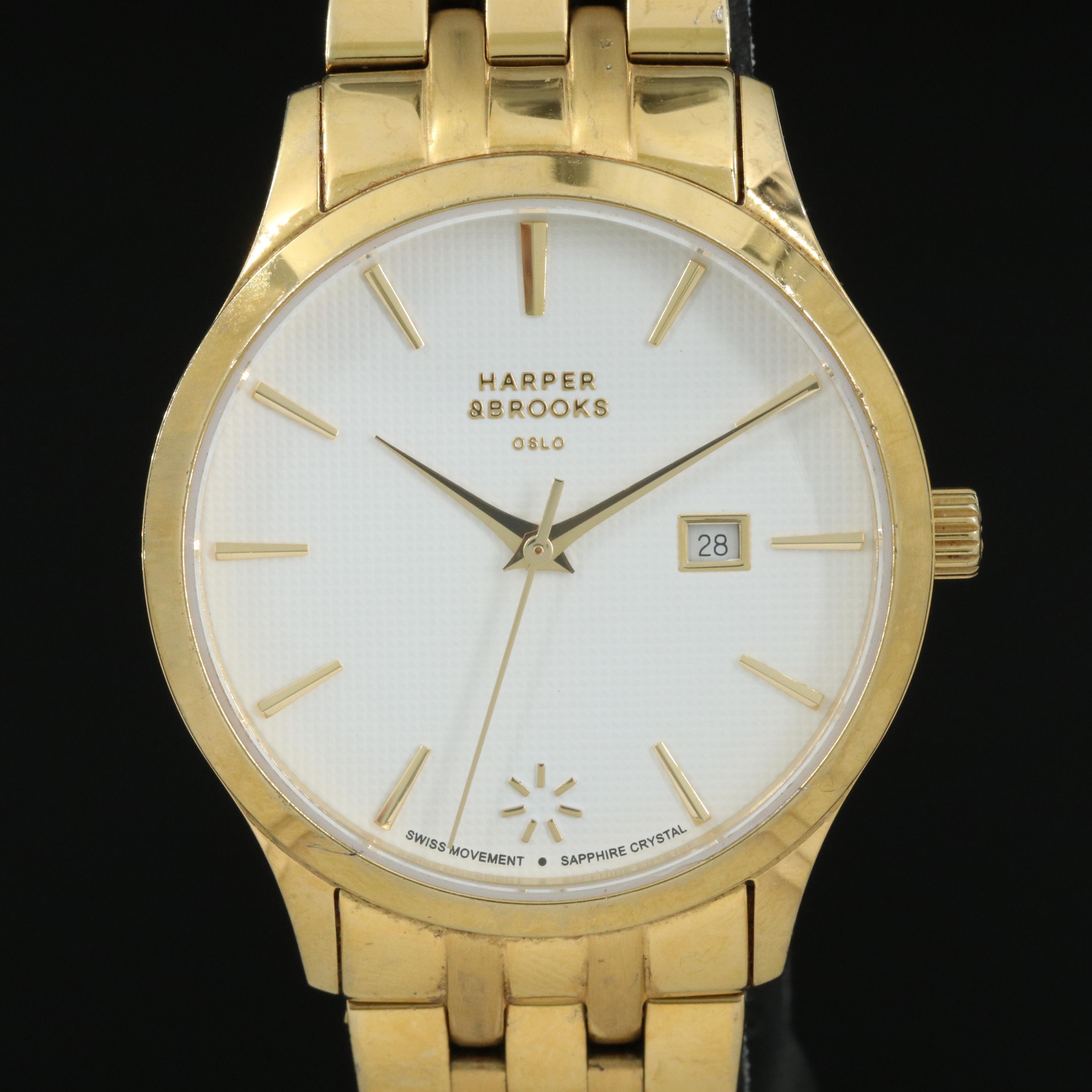 Harper and Brooks Aurora Stainless Steel Quartz Watch