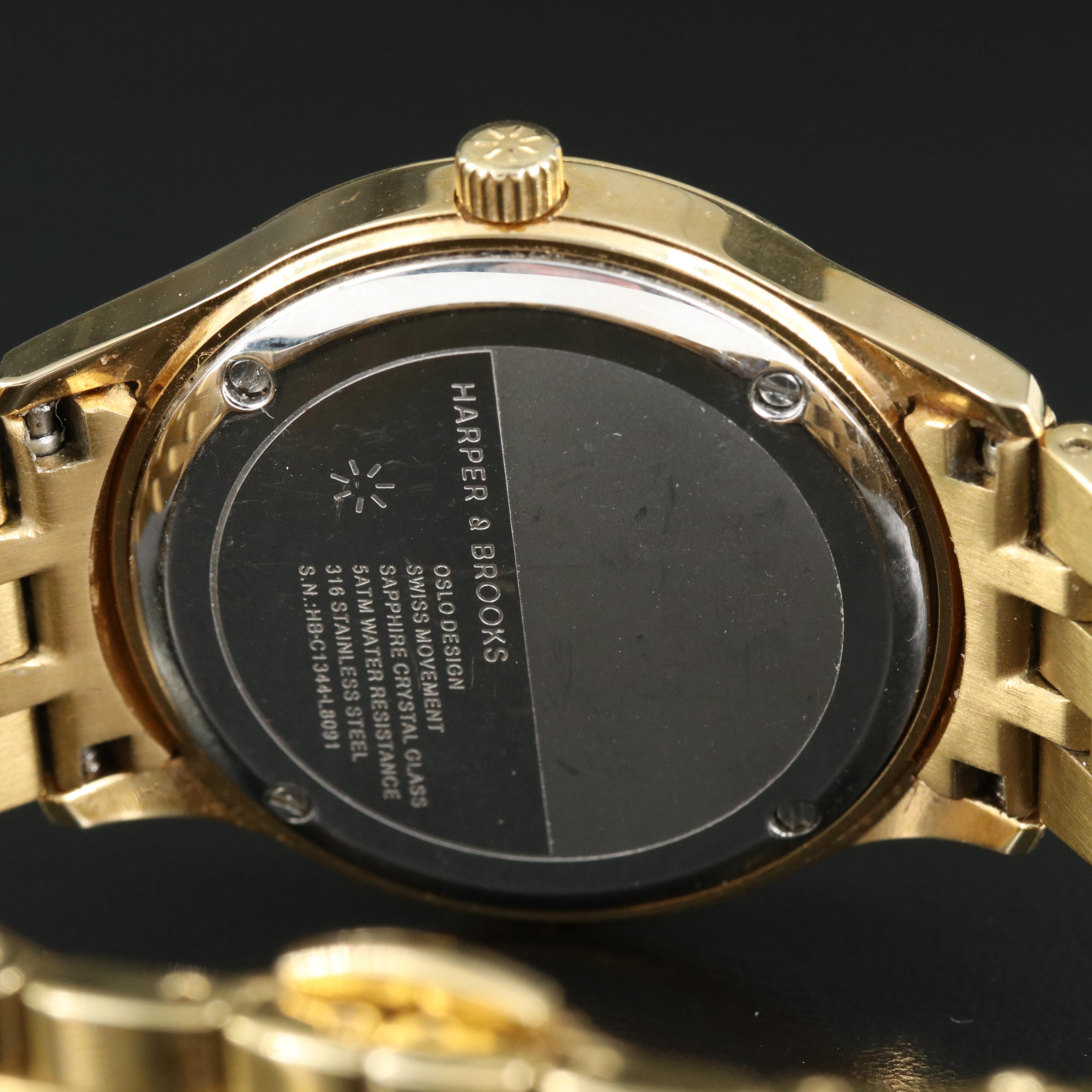 Harper and Brooks Aurora Stainless Steel Quartz Watch