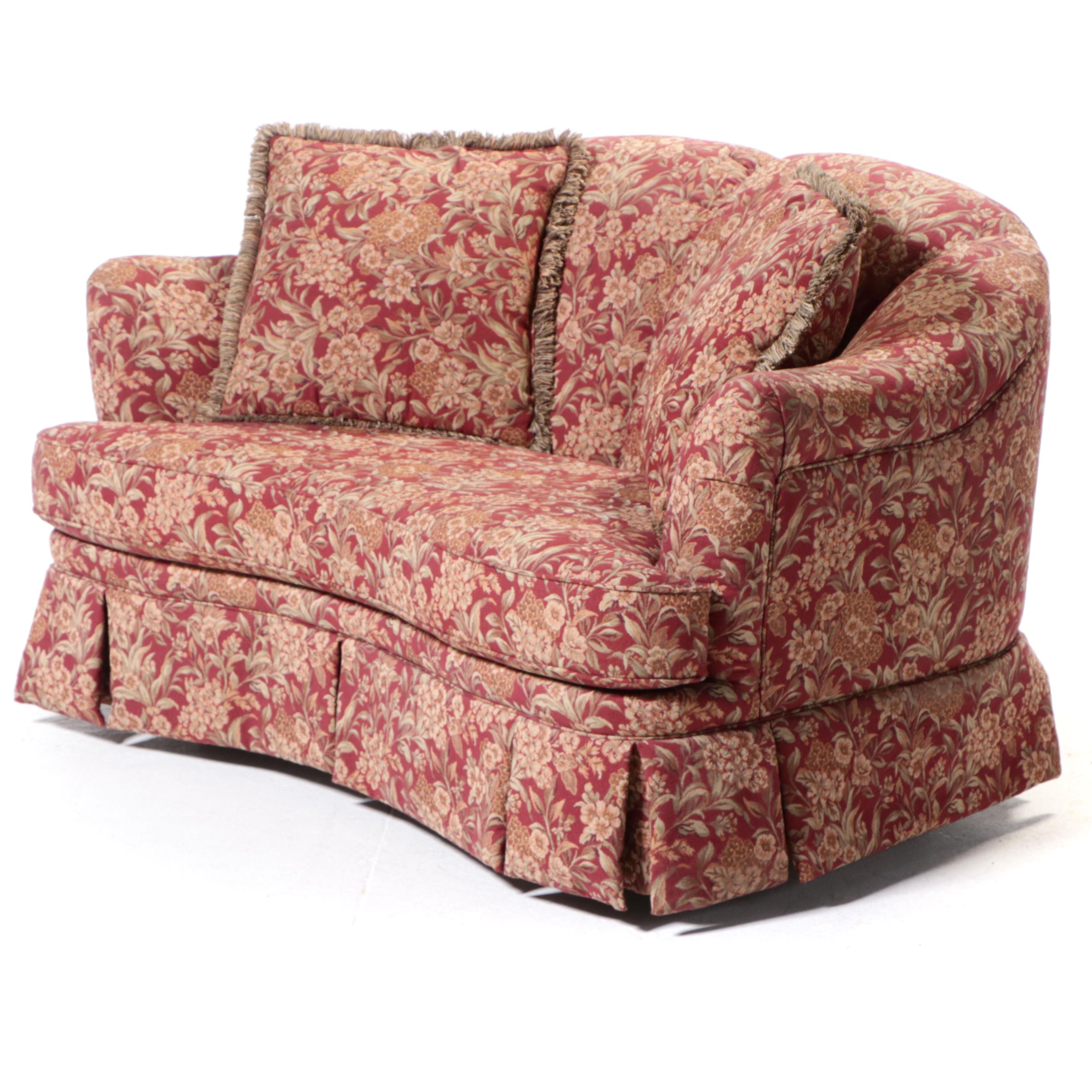 England, Inc. Maybrook Upholstered Curved Loveseat Sofa