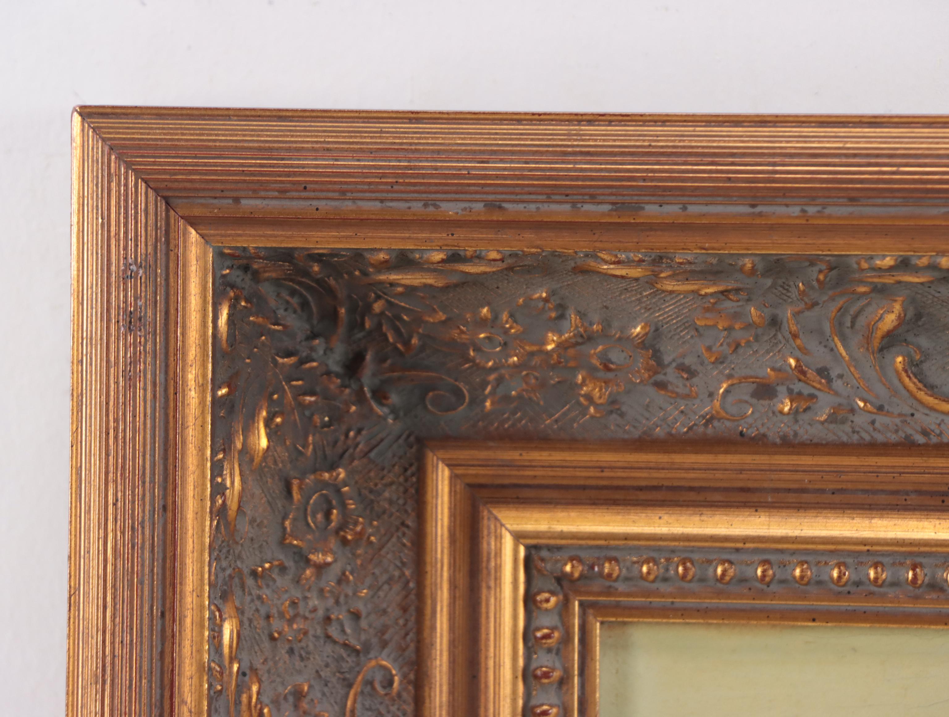 Oil Painting of Pastoral Lake Landscape With Cows, Early 20th Century