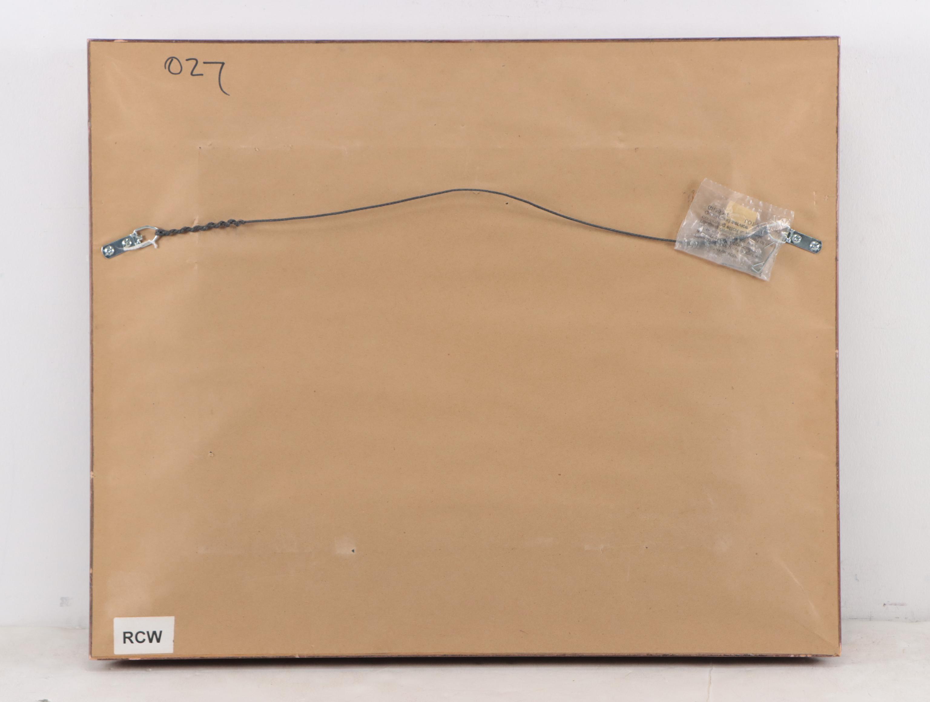 Oil Painting of Pastoral Lake Landscape With Cows, Early 20th Century