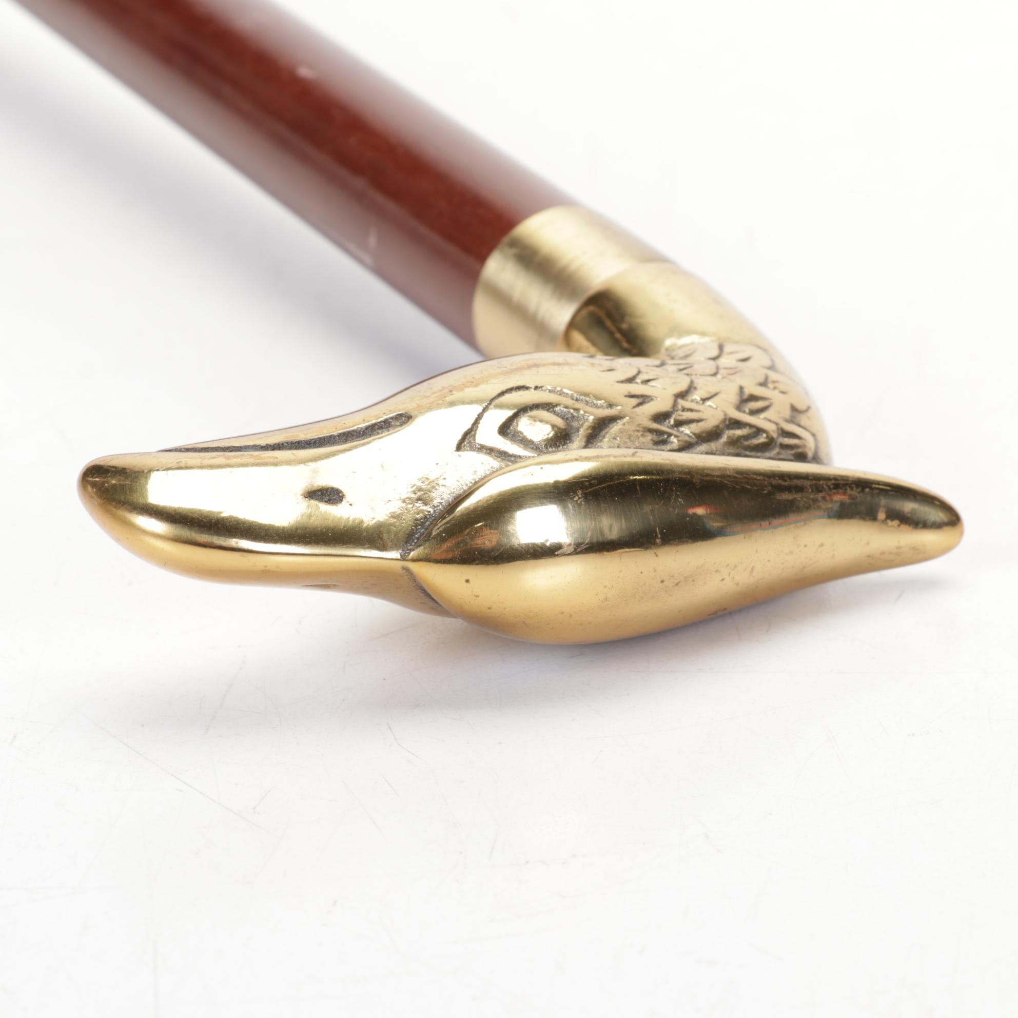 Brass Eagle Head Cane with Hidden Blade