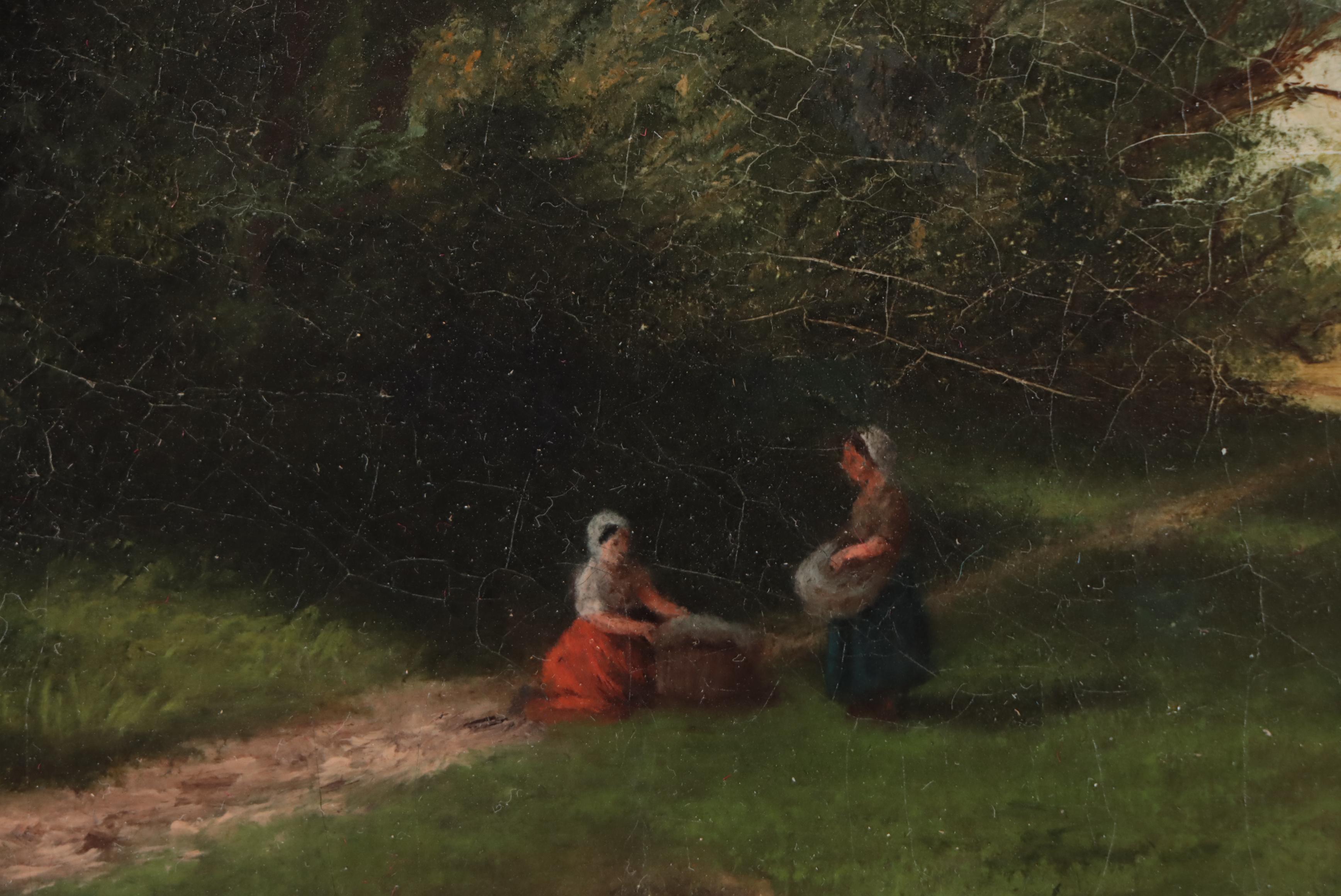 Pastoral Landscape Oil Painting, Circa 1895