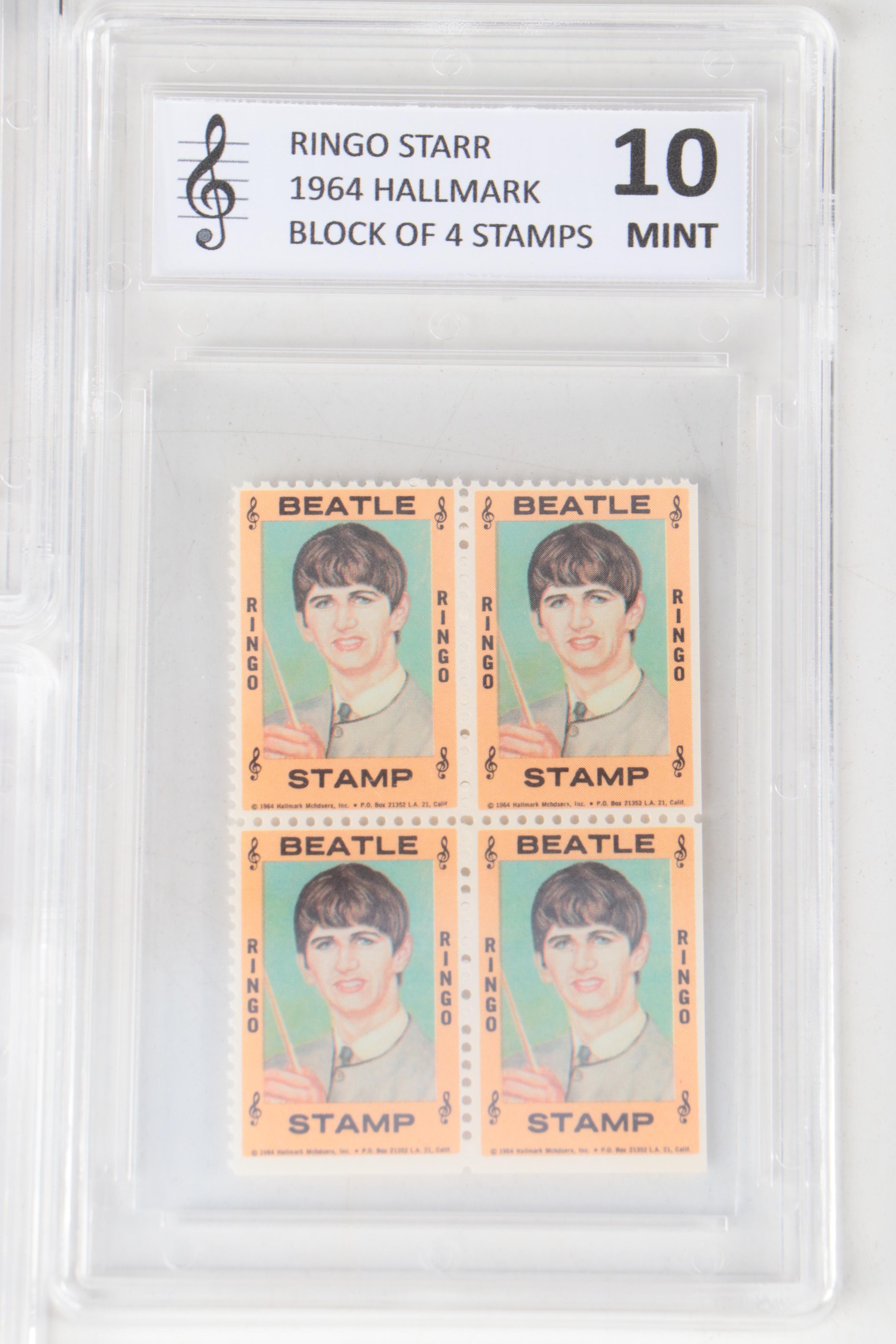 1964 Hallmark Beatles Stamps Featuring Paul McCartney, John Lennon, and More