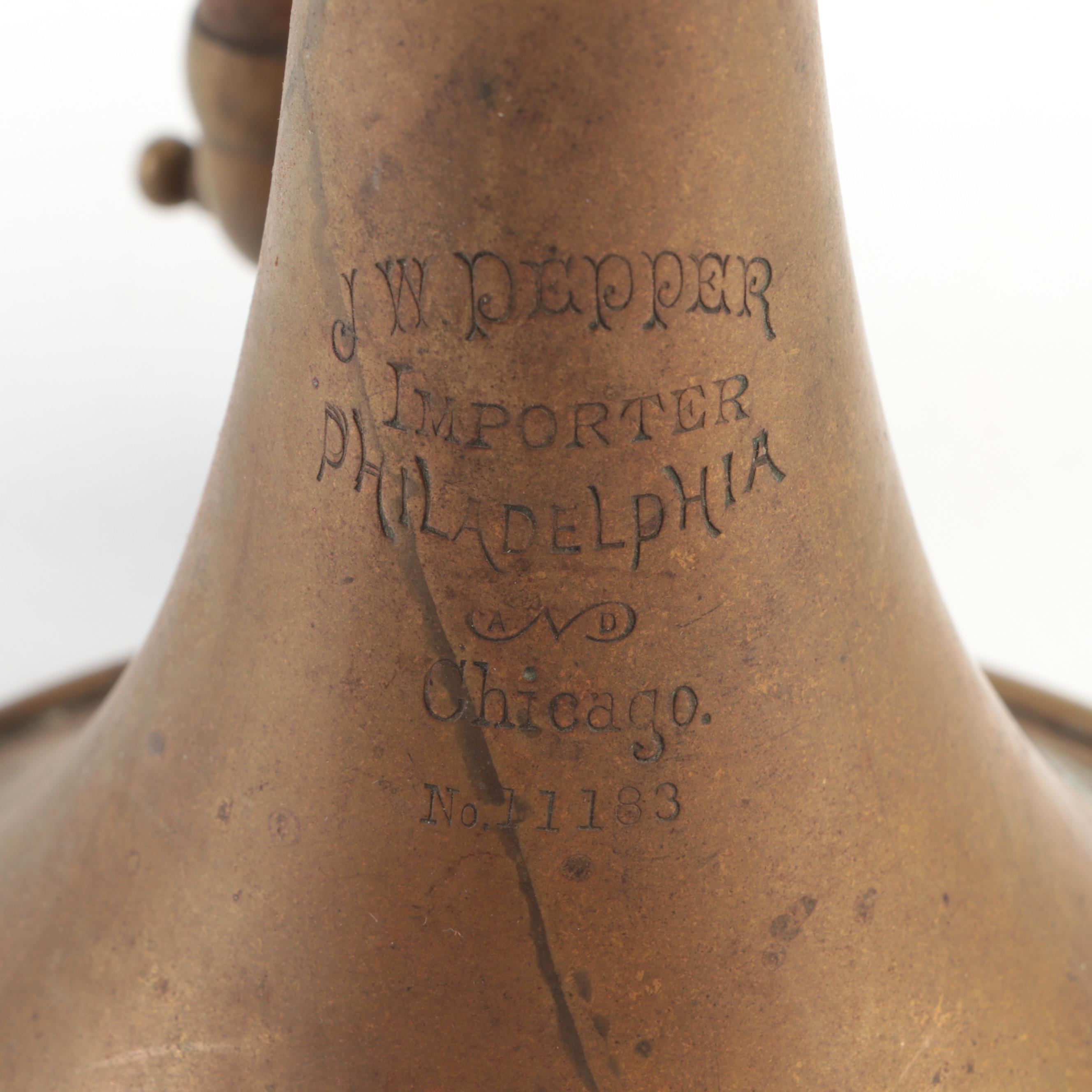 J.W. Pepper Bb "Imported Model" Cornet, circa 1890s