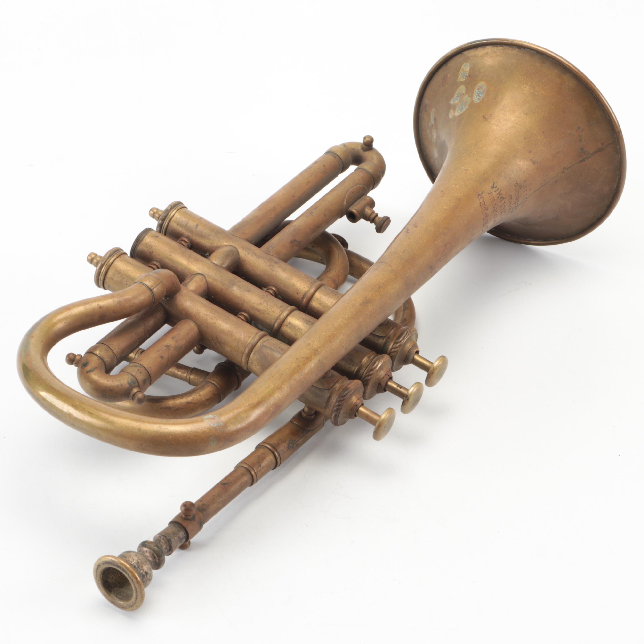J.W. Pepper Bb "Imported Model" Cornet, circa 1890s