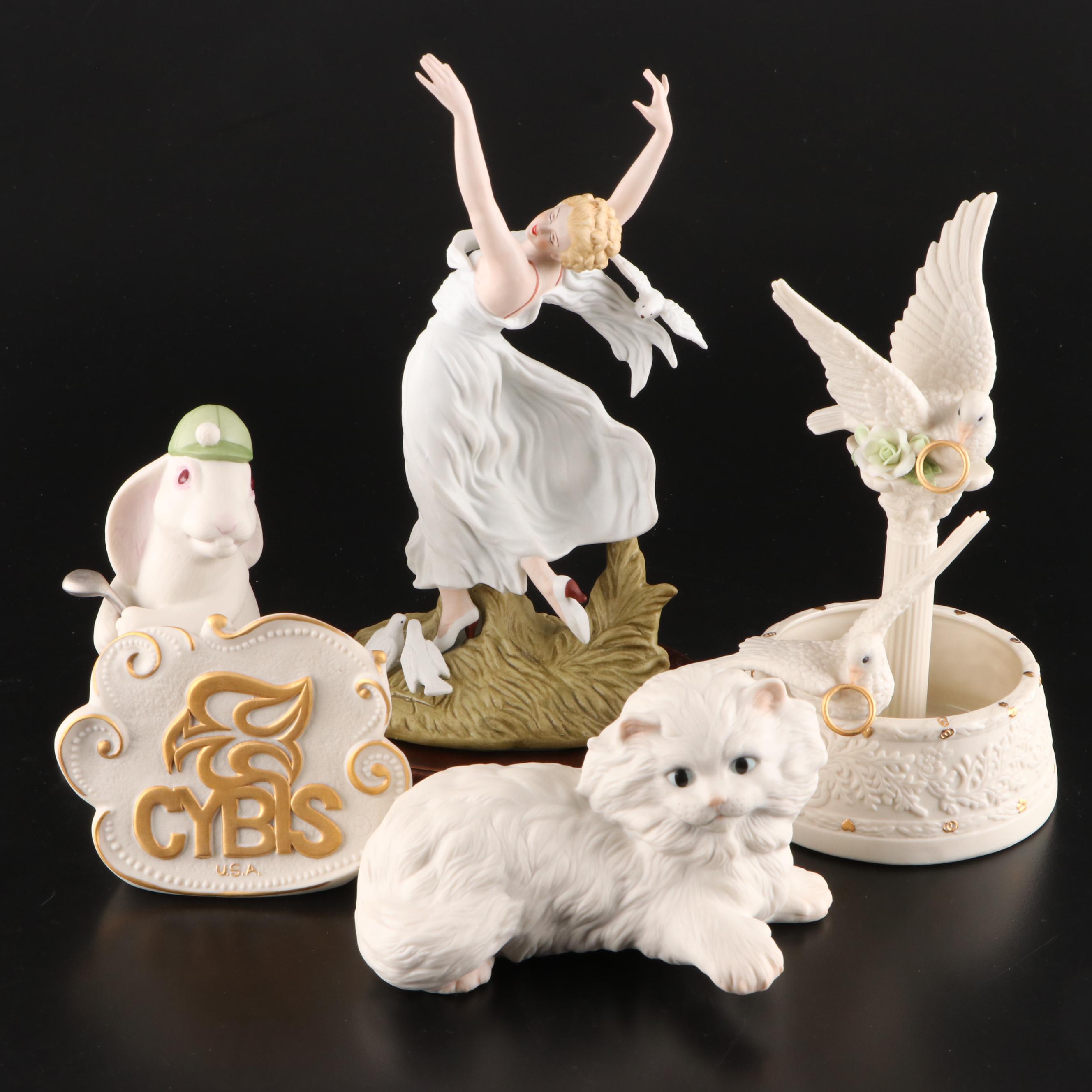 Limited Edition Louis Icart Figure with Cybis Porcelain Figurines EBTH