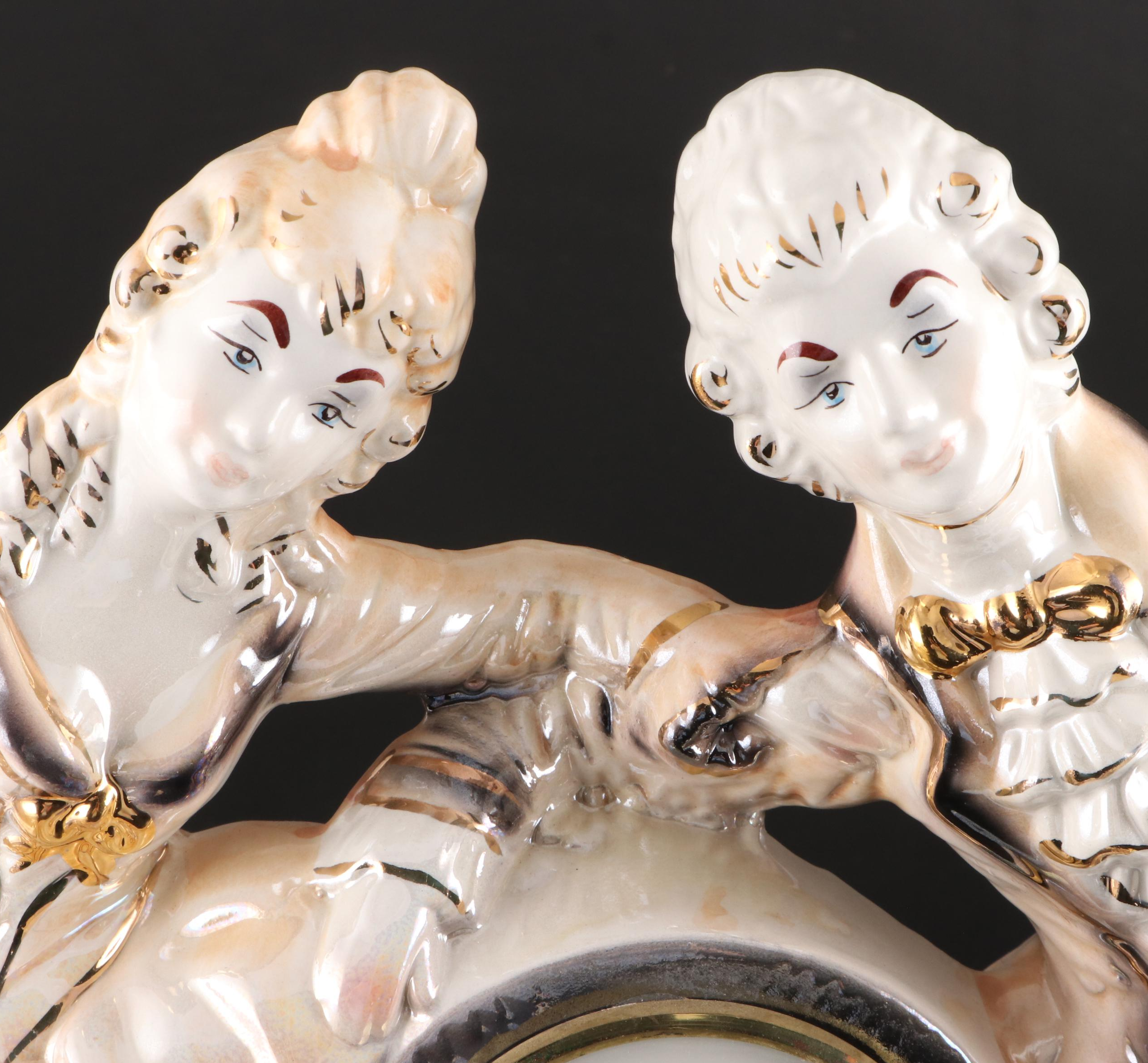 Capodimonte Figurial Mantel Clock