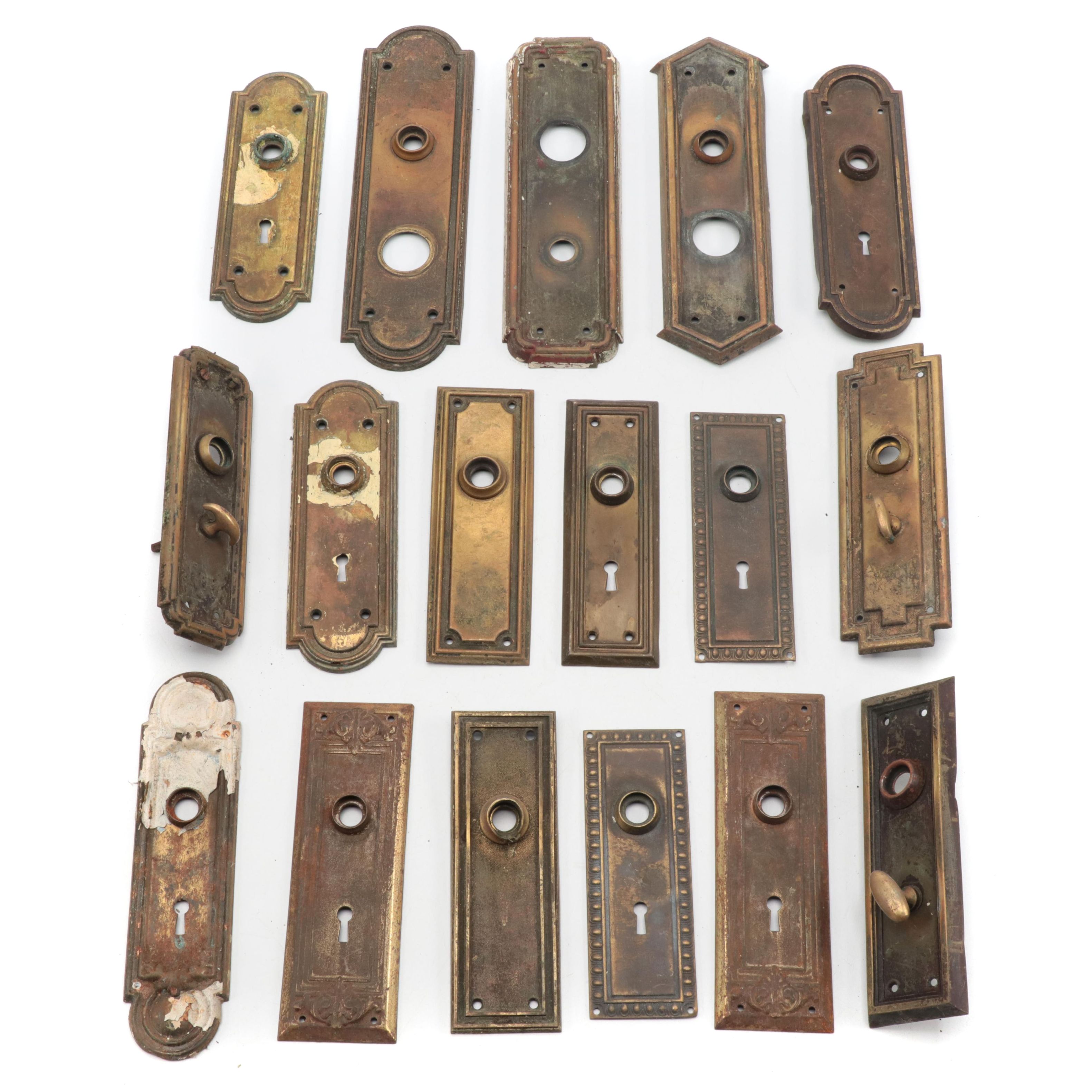 Victorian Pressed Metal Interior Door Backplates and Privacy Plates