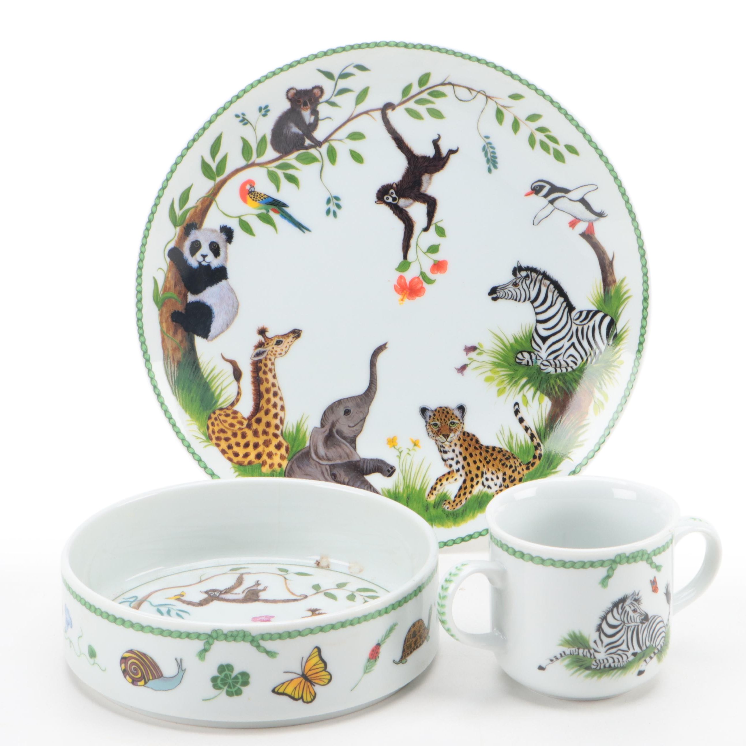 Lynn Chase Designs "Jungle Party" Porcelain Children's Dinnerware