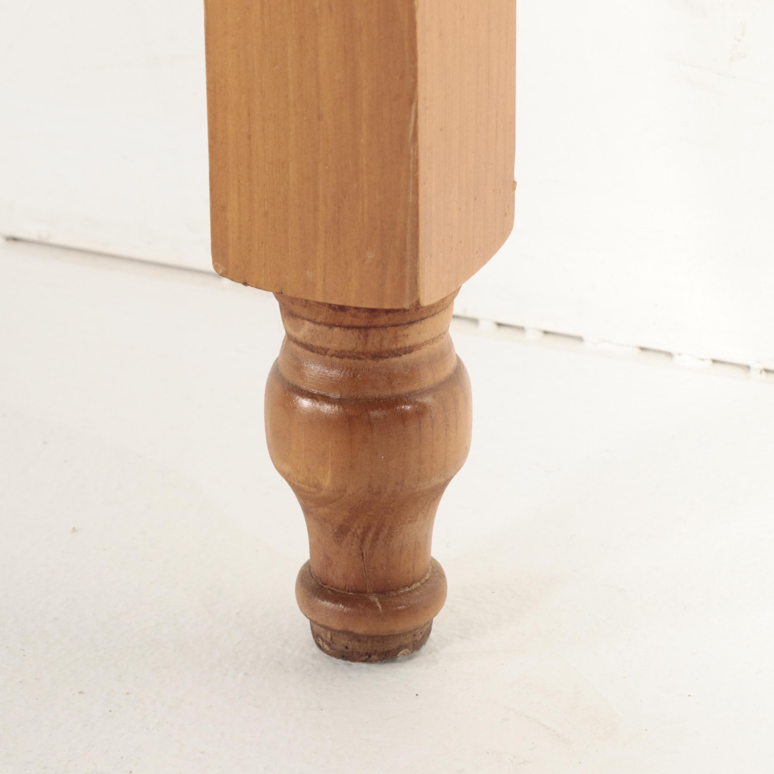 Colonial Style Pine Headboard and Twin Metal Frame