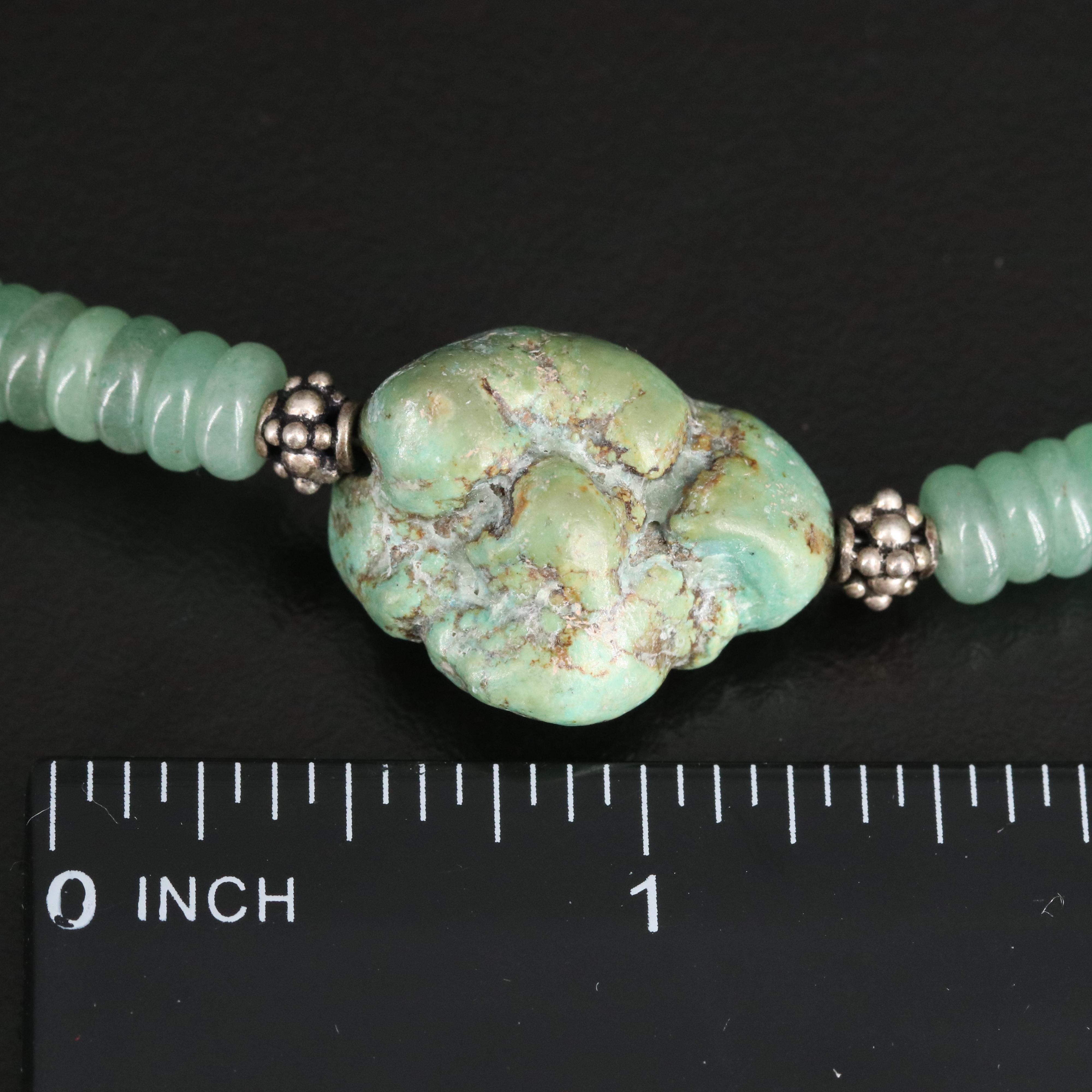 Sterling Aventurine Turquoise and Enamel Jewelry with Filigree Bracelet