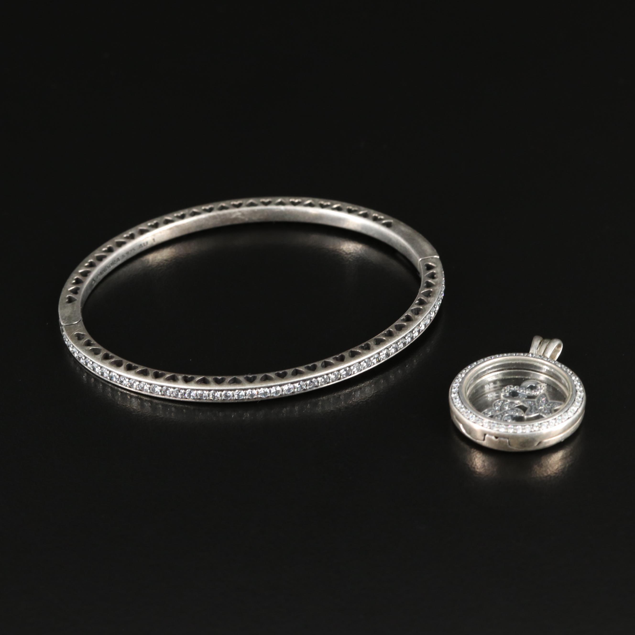 Pandora Locket with Changeable Floating Charms and Bracelet