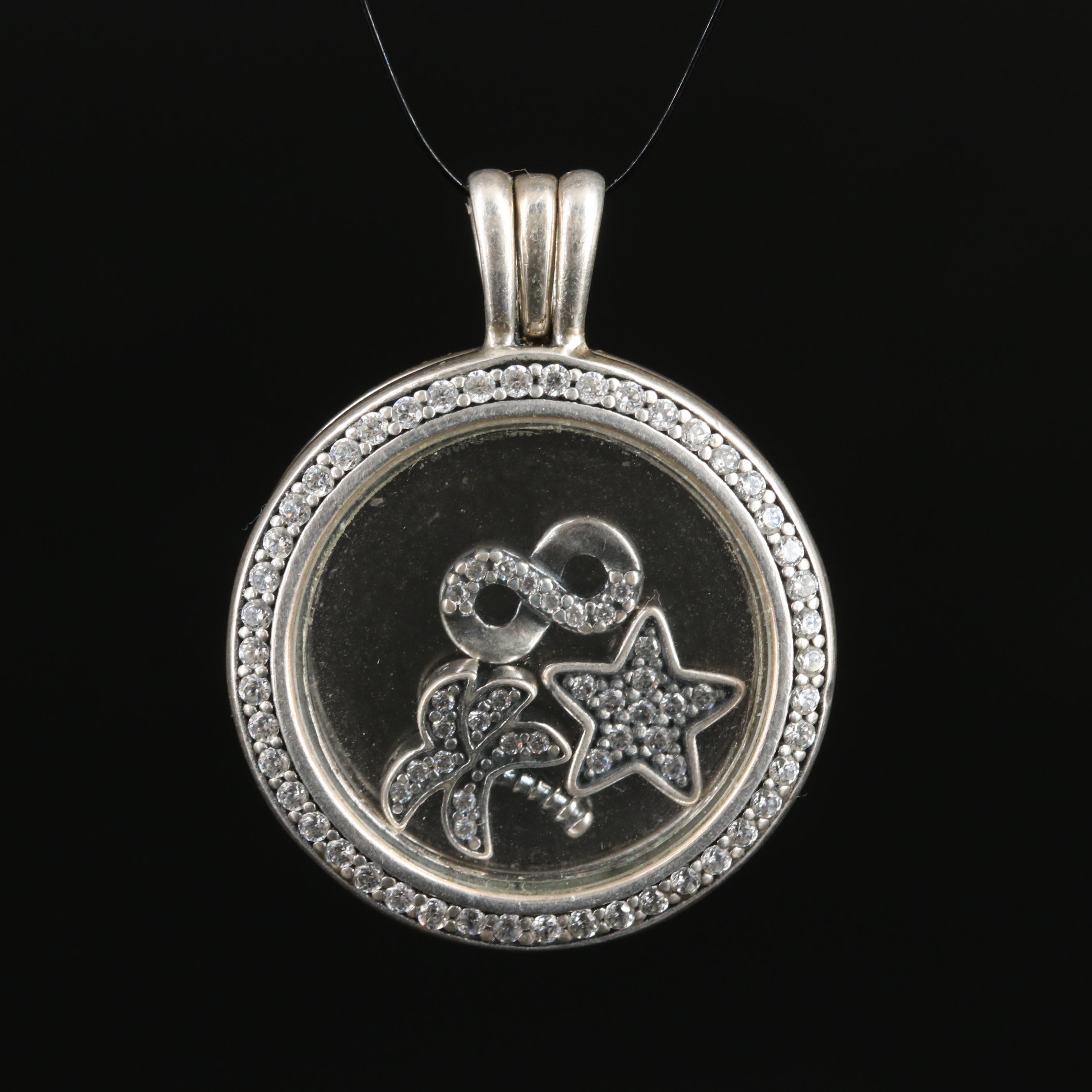Pandora Locket with Changeable Floating Charms and Bracelet