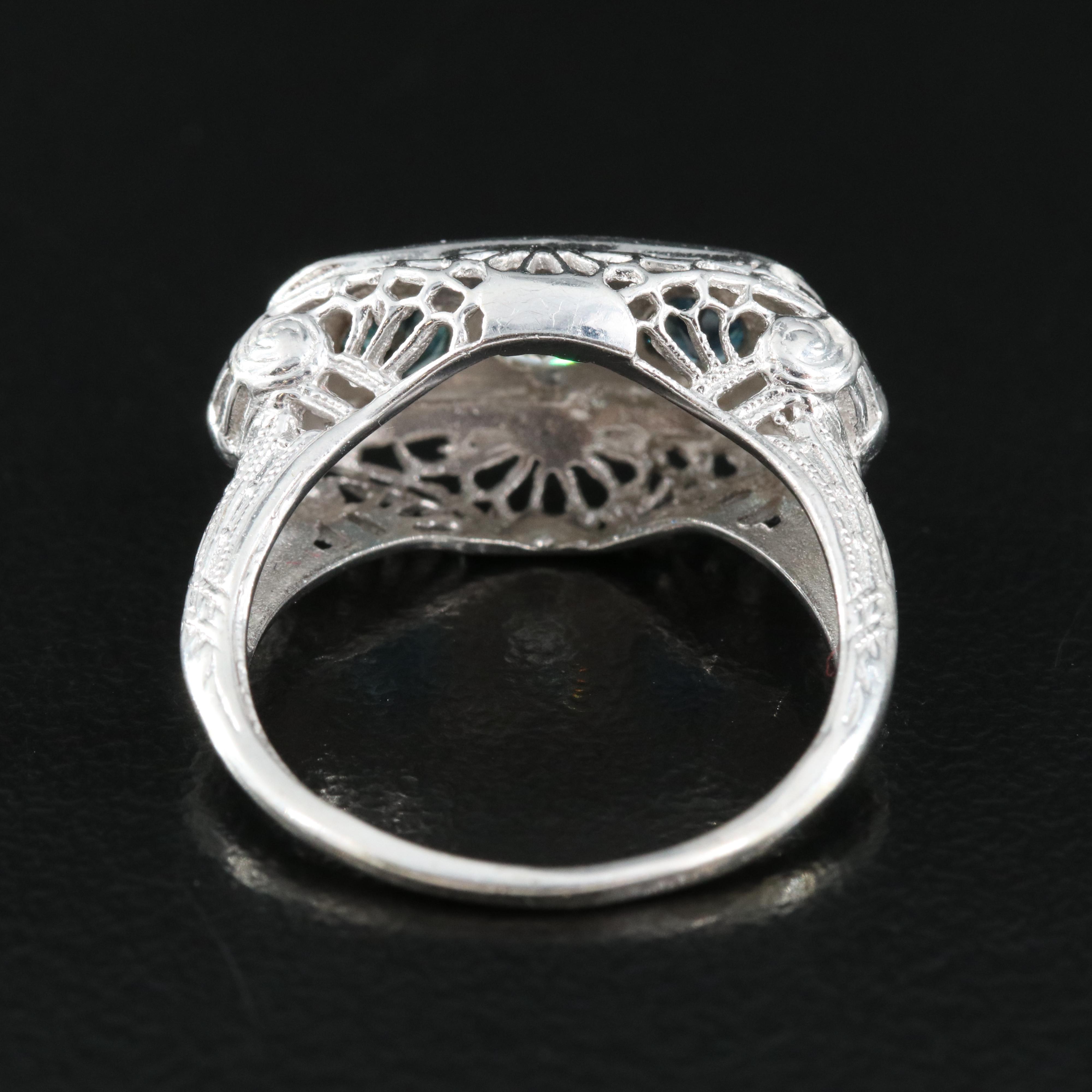 Vintage 14K Diamond and Sapphire East-West Ring