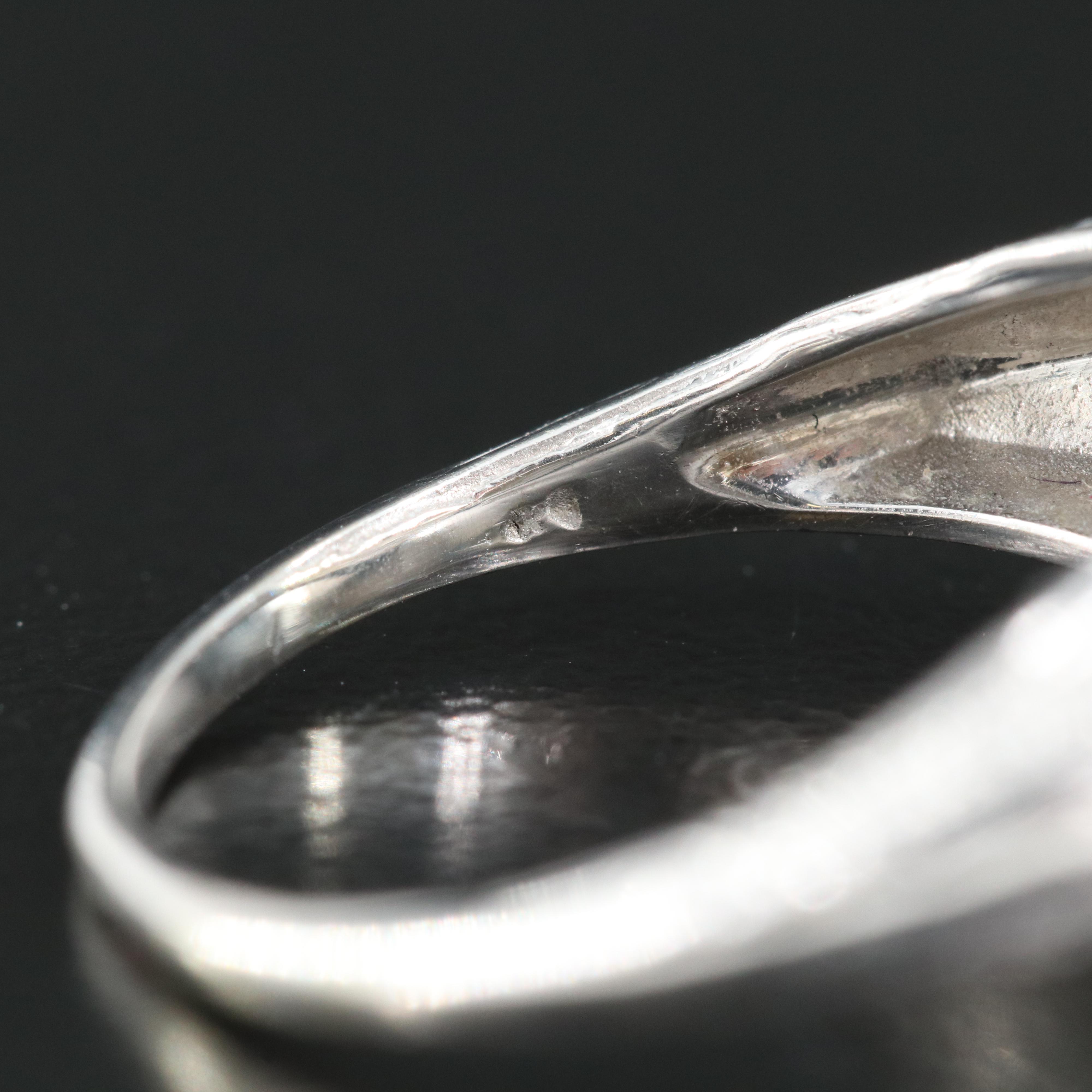 Vintage 14K Diamond and Sapphire East-West Ring