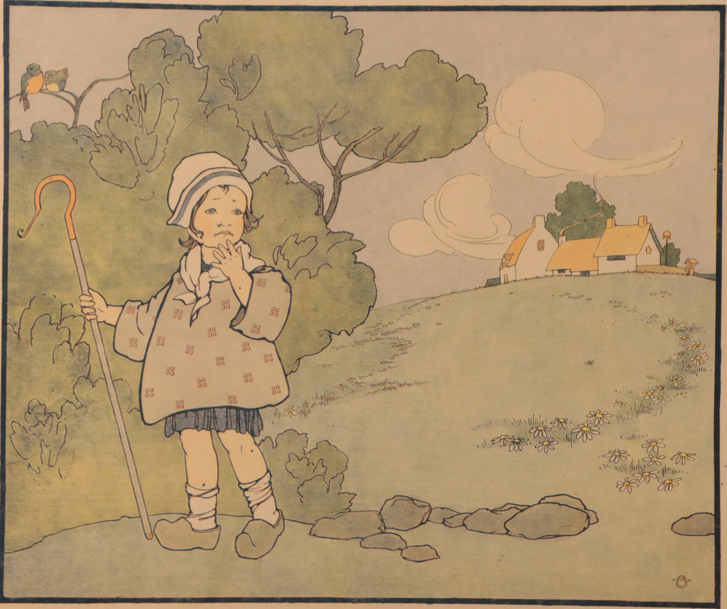 Arts and Crafts Style Planographic Illustrations After Mary Louise Spoor, 1917