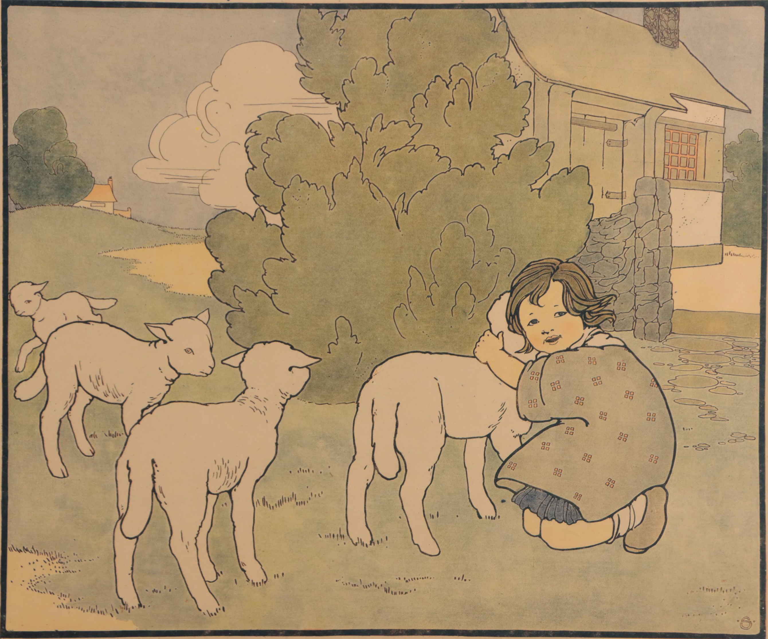 Arts and Crafts Style Planographic Illustrations After Mary Louise Spoor, 1917