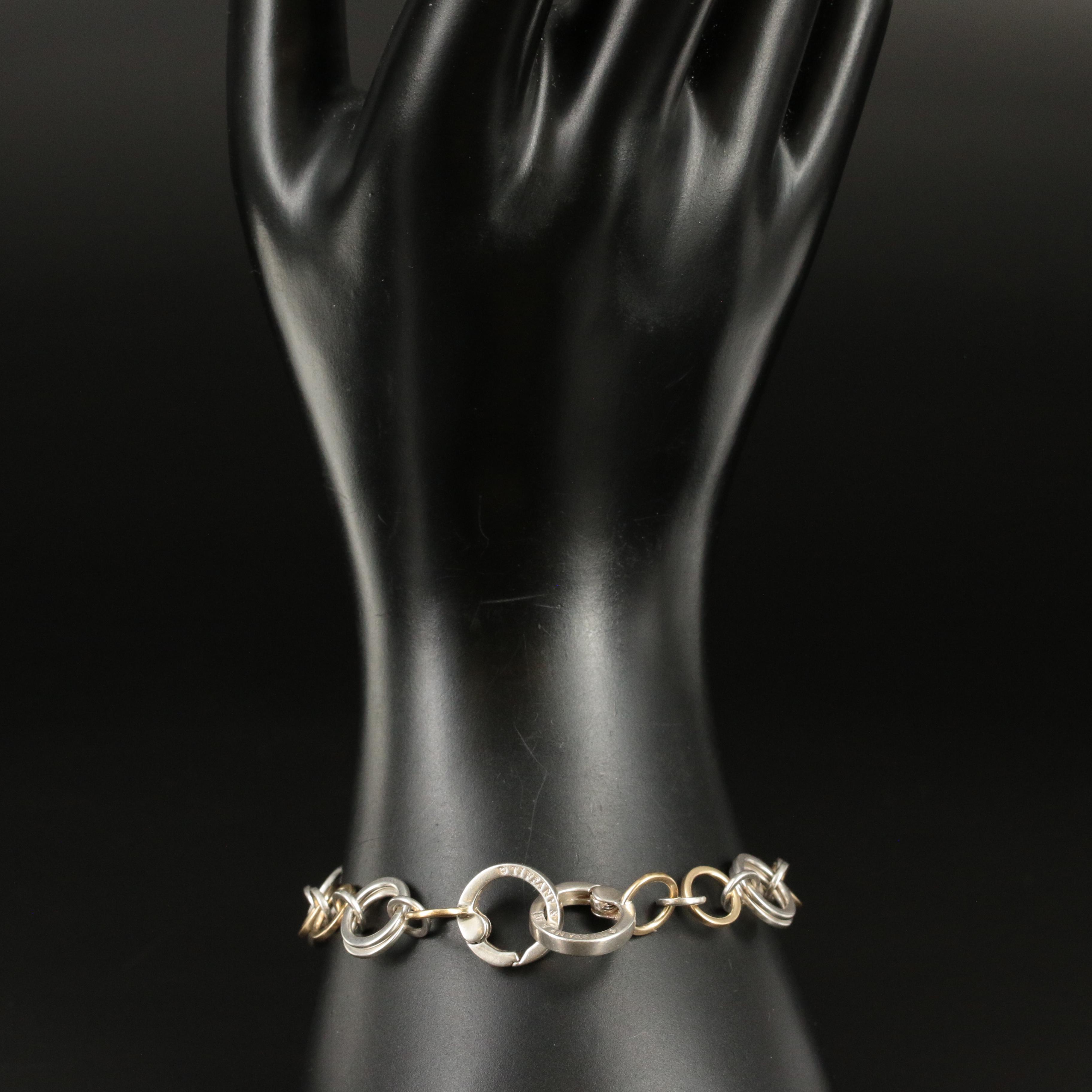 Vintage Tiffany & Co. Sterling and 18K Circle Link Bracelet