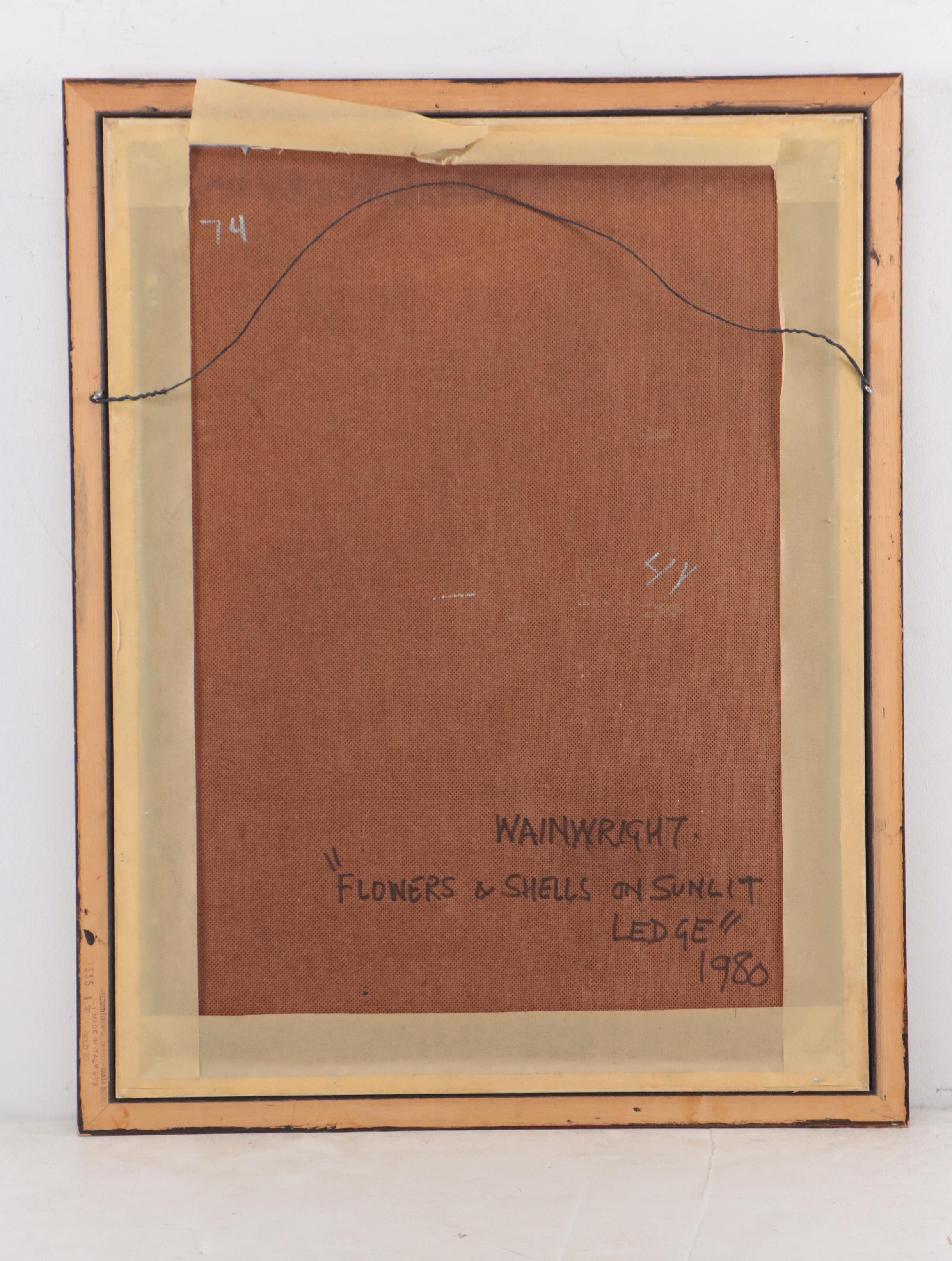 Wainwright Acrylic Painting "Flowers and Shells on Sunset Ledge," 1980