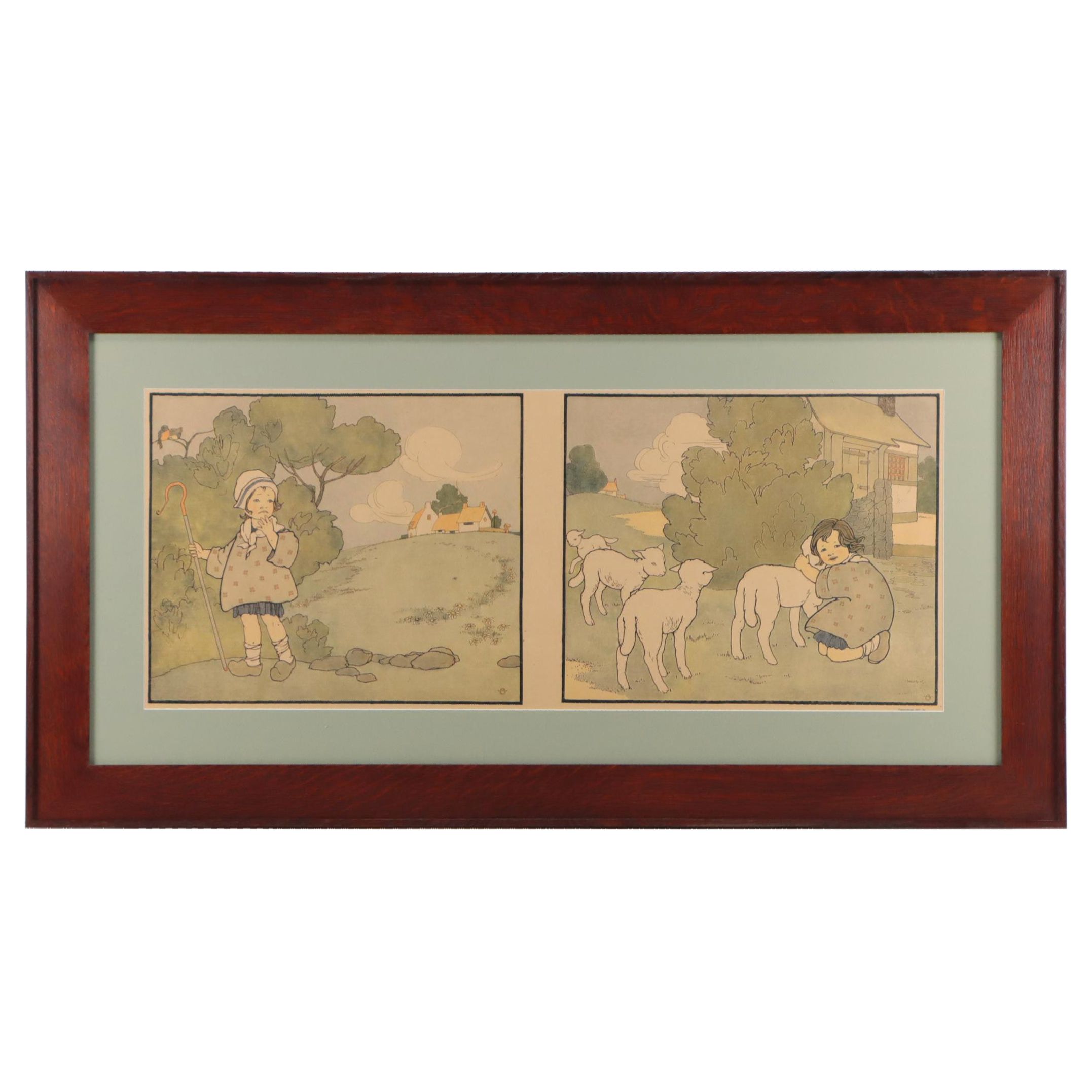 Arts and Crafts Style Planographic Illustrations After Mary Louise Spoor, 1917