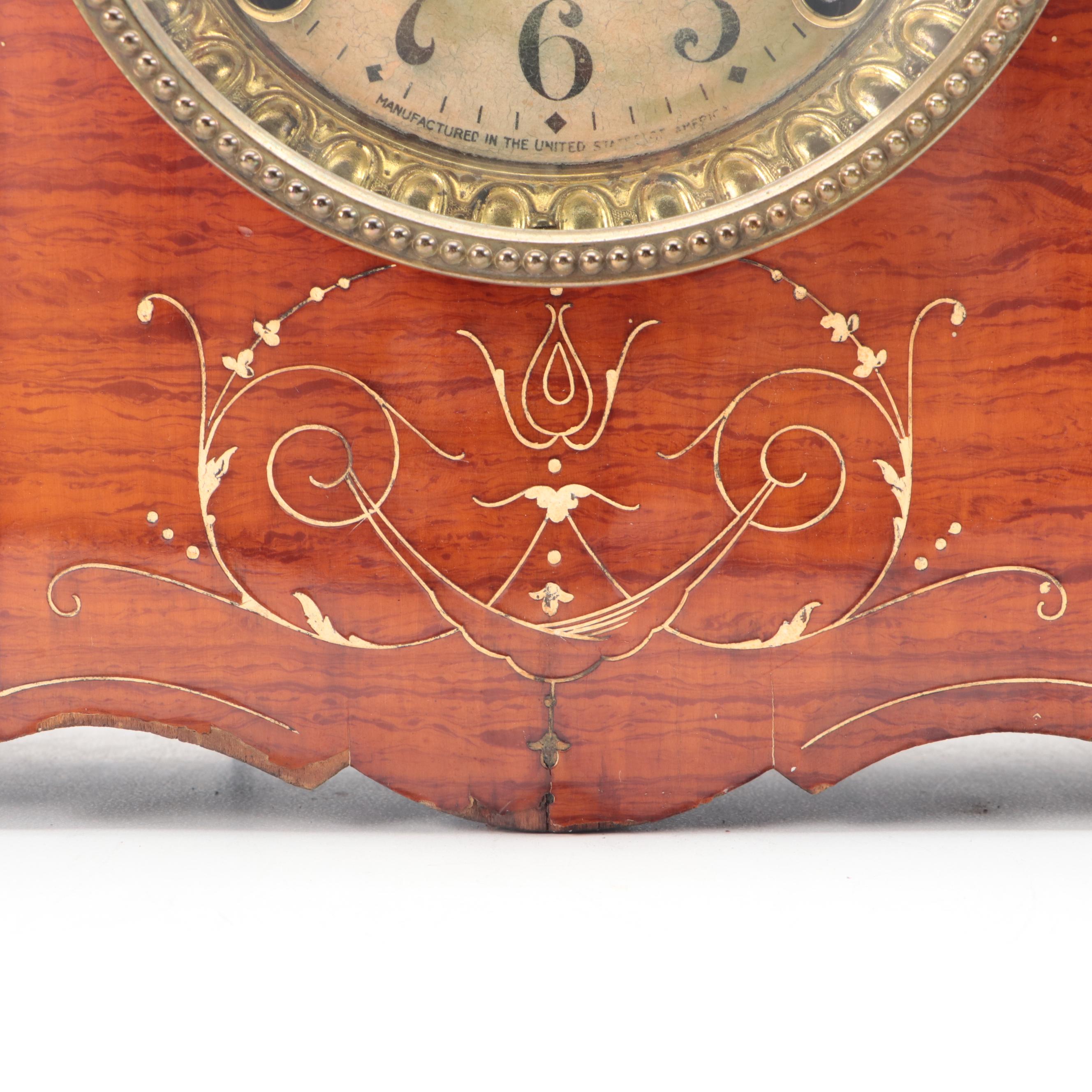 Seth Thomas Hardwood and Adamantine Mantel Clock