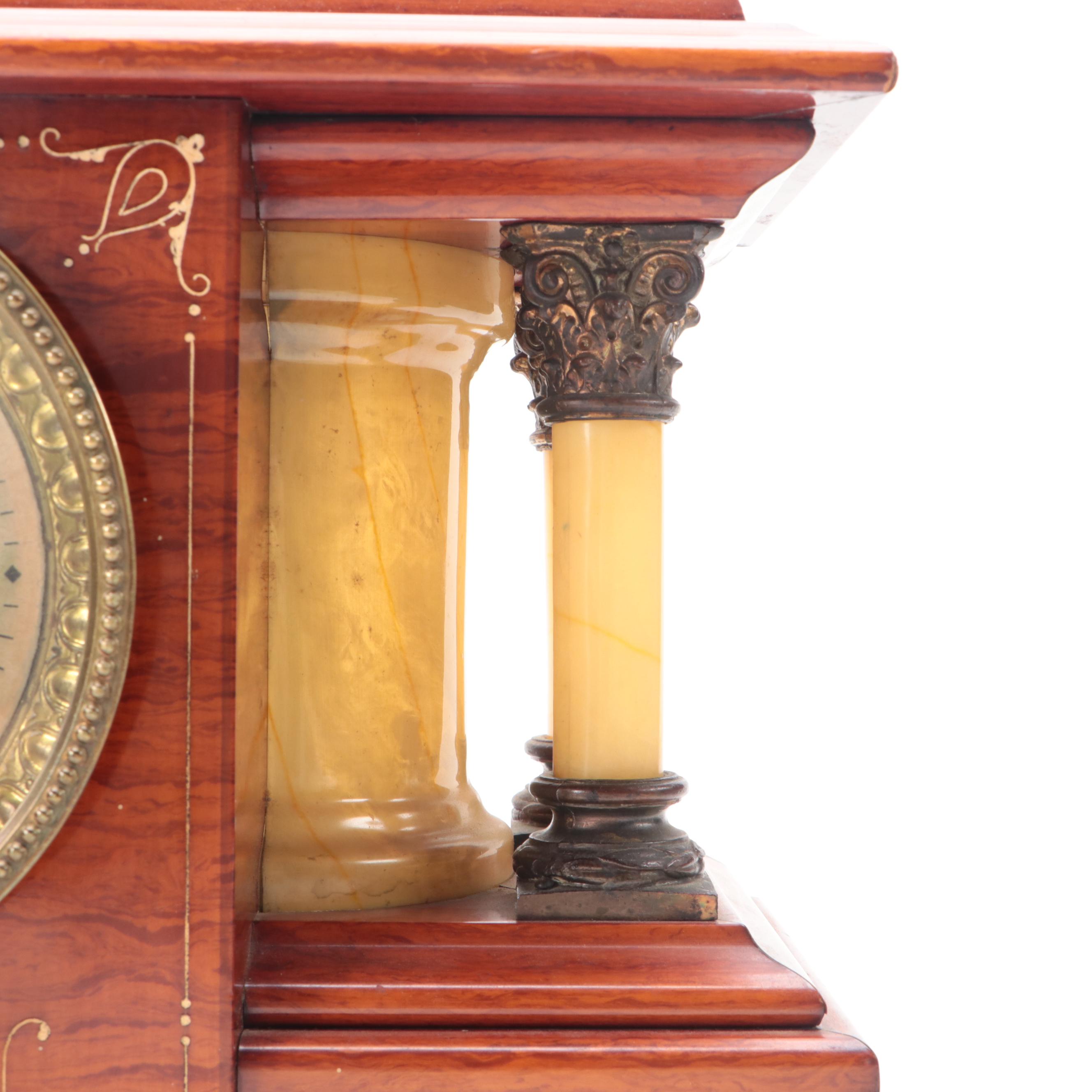 Seth Thomas Hardwood and Adamantine Mantel Clock