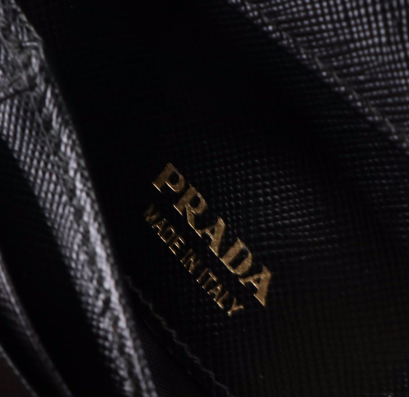 Prada Compact Bow Wallet in Black Saffiano Leather