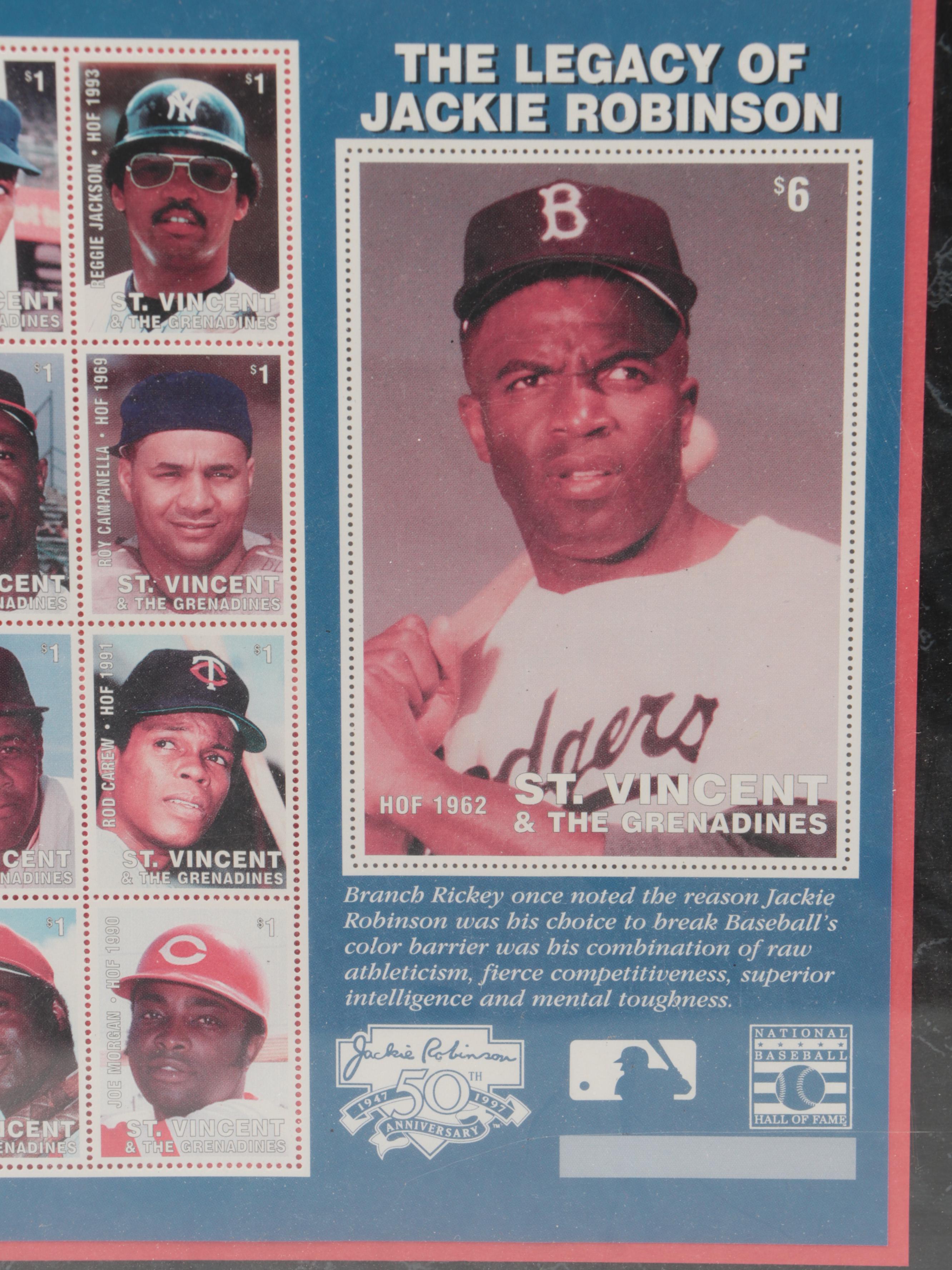 Pete Rose Signed Baseball with Baseball Stamps in Display, and More