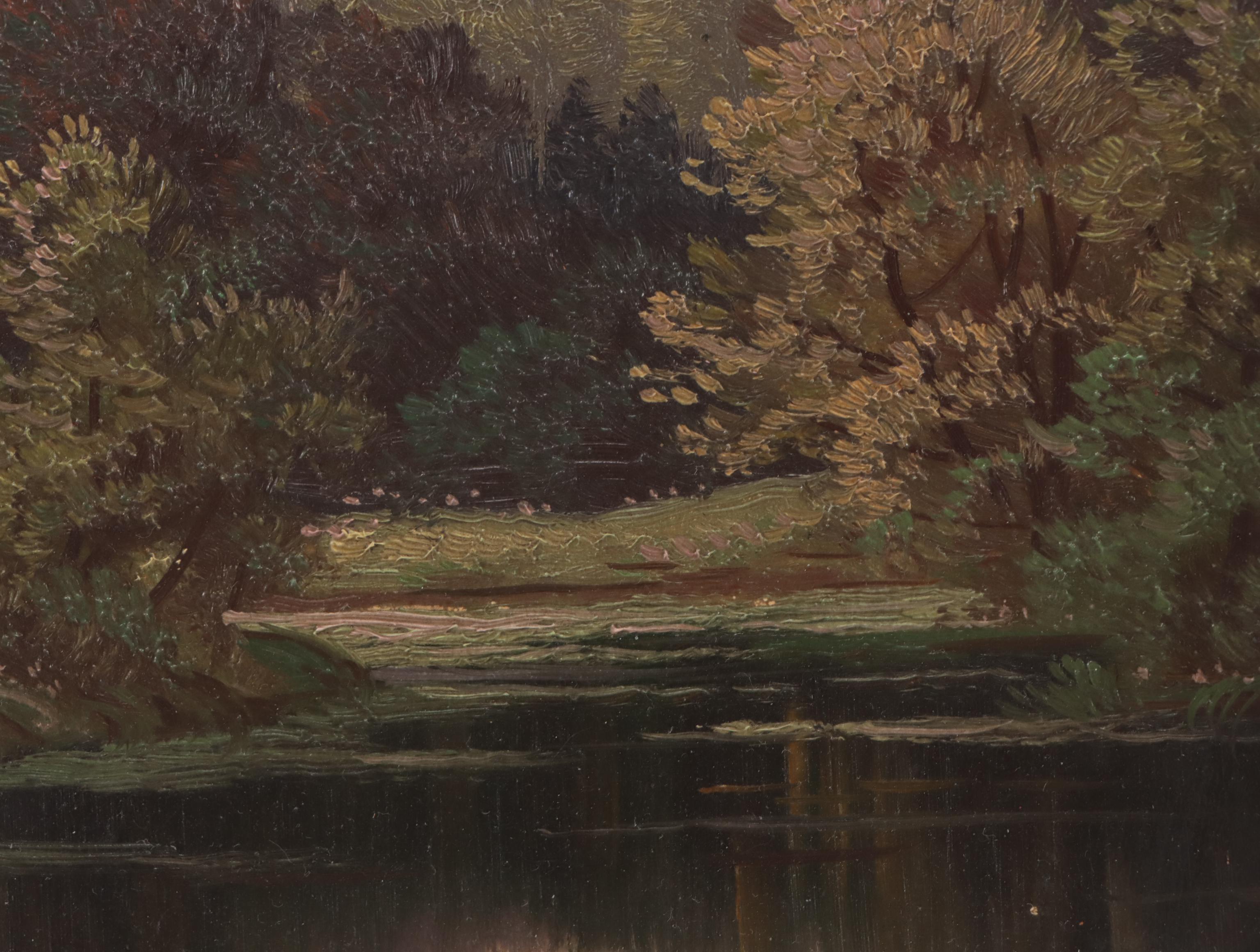 Landscape Oil Painting of Building on a Hill