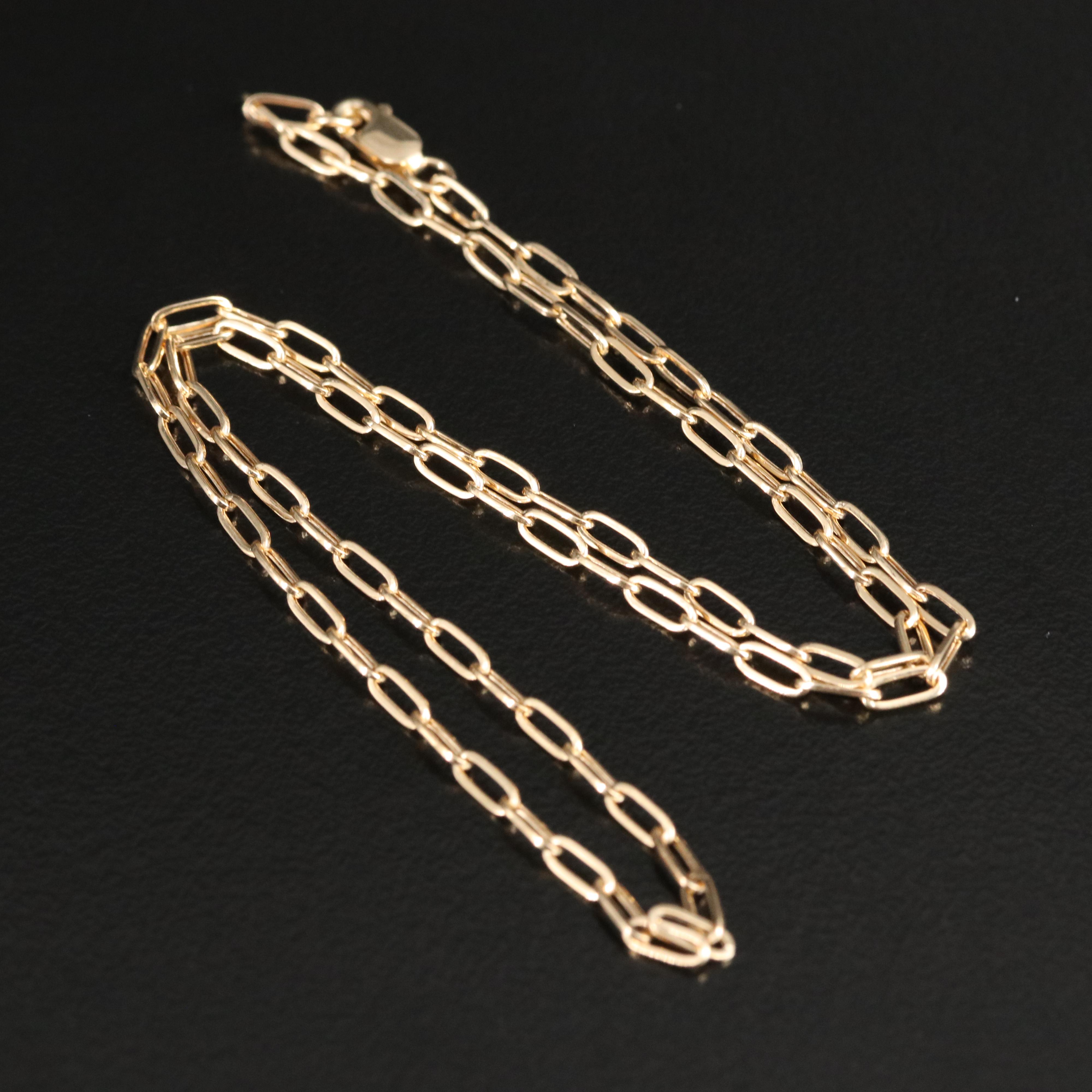 14K Paperclip Chain Necklace EBTH