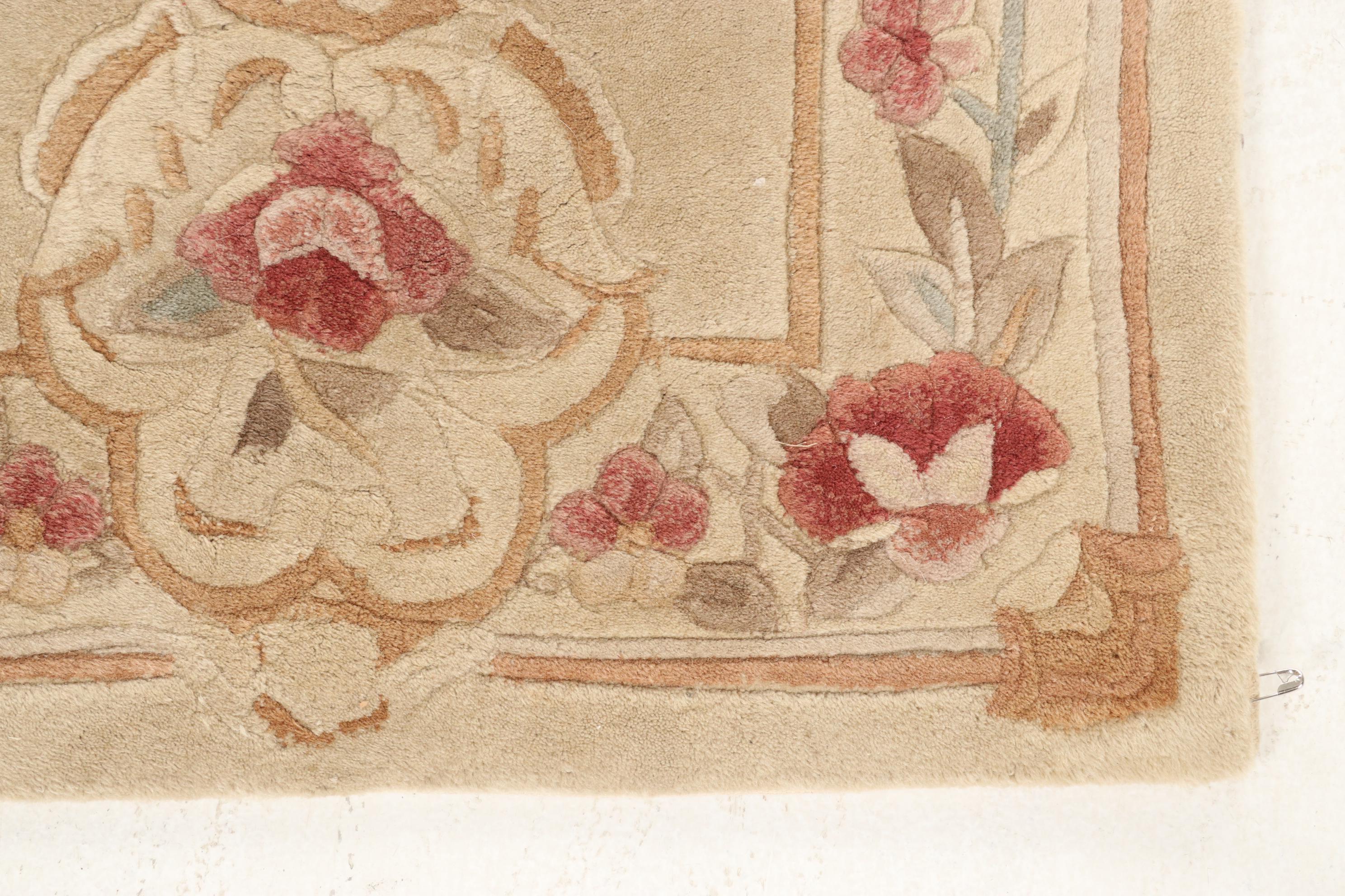 2'5 x 7'1 Hand-Tufted Sino-French Aubusson Carpet Runner