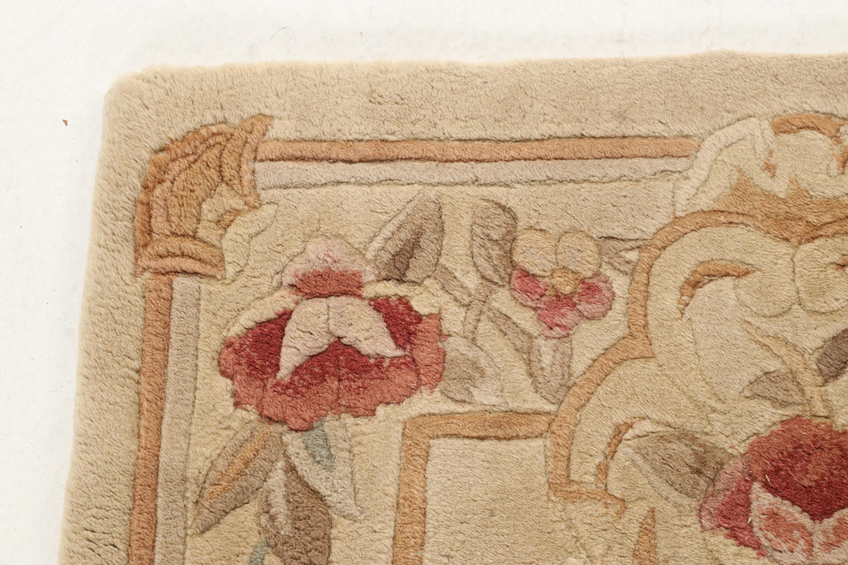 2'5 x 7'1 Hand-Tufted Sino-French Aubusson Carpet Runner